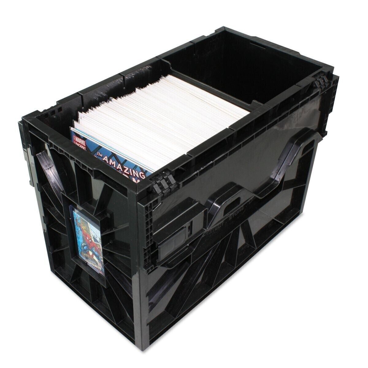 BCW Short Comic Book Bin Heavy Duty Stackable Plastic Box Holds 150 Bagged BCW BCW Short Comic Book Bin Heavy Duty Stackable Plastic Box Holds 150 Bagged BCW