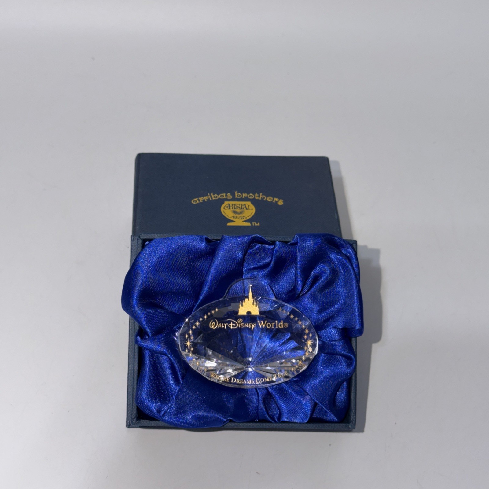 CUSTOM Disney Word Arribas Brothers Faceted Name Tag Glass Paperweight