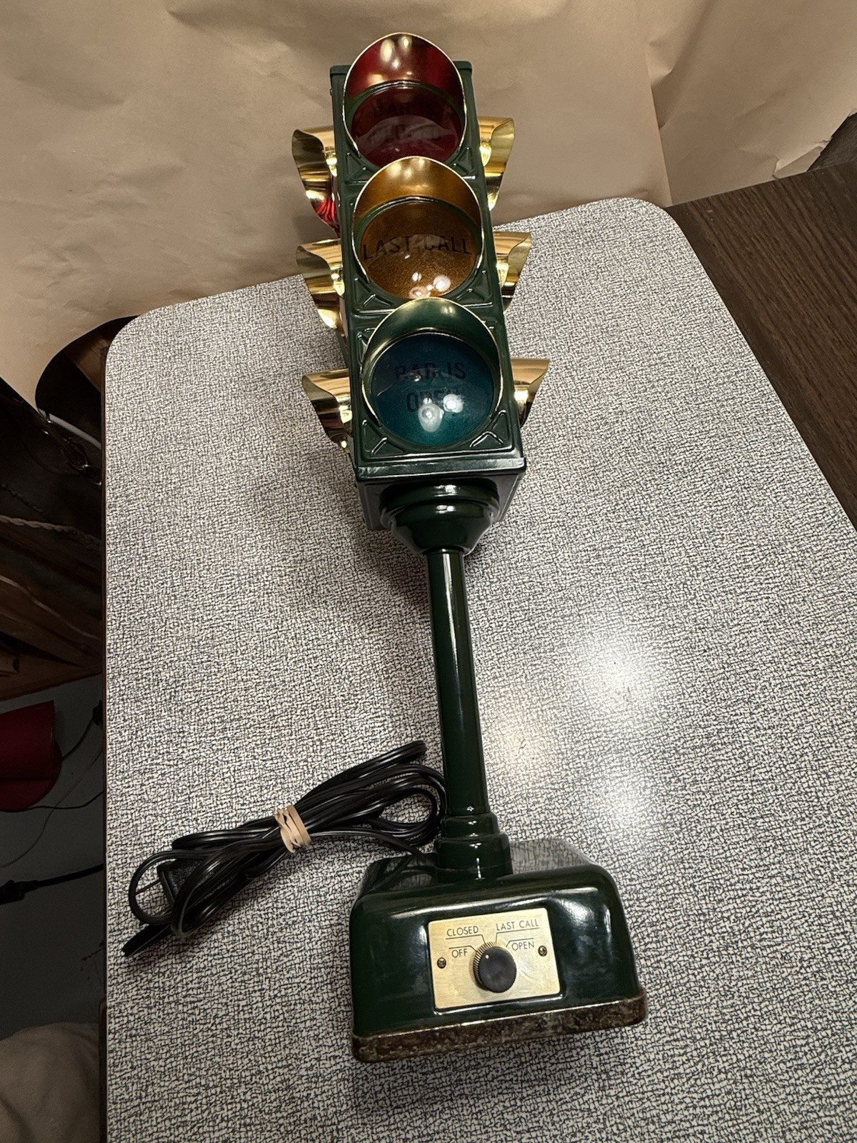 Vintage 1960s B&B Bar Open/Last Call/Closed Traffic Light Signal Lamp Made Japan