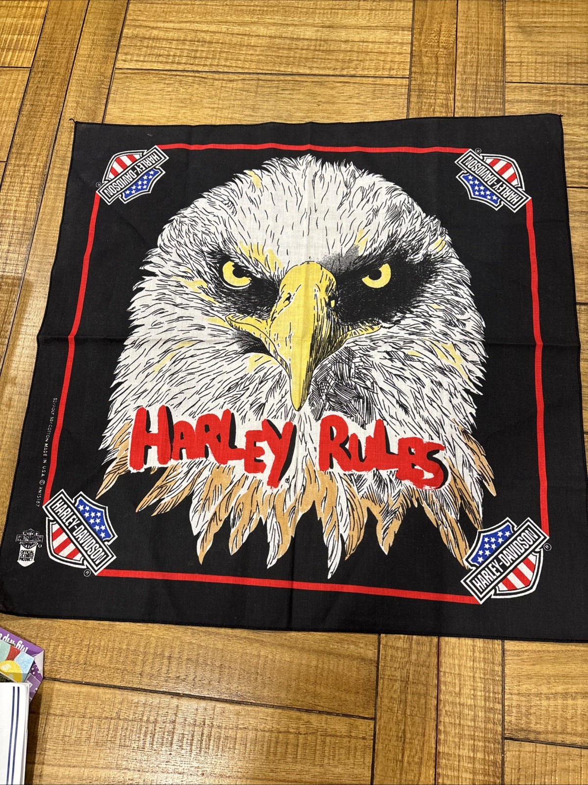 1980s 1990s Leisure Time Bandana Harley Davidson Officially Licensed Product New
