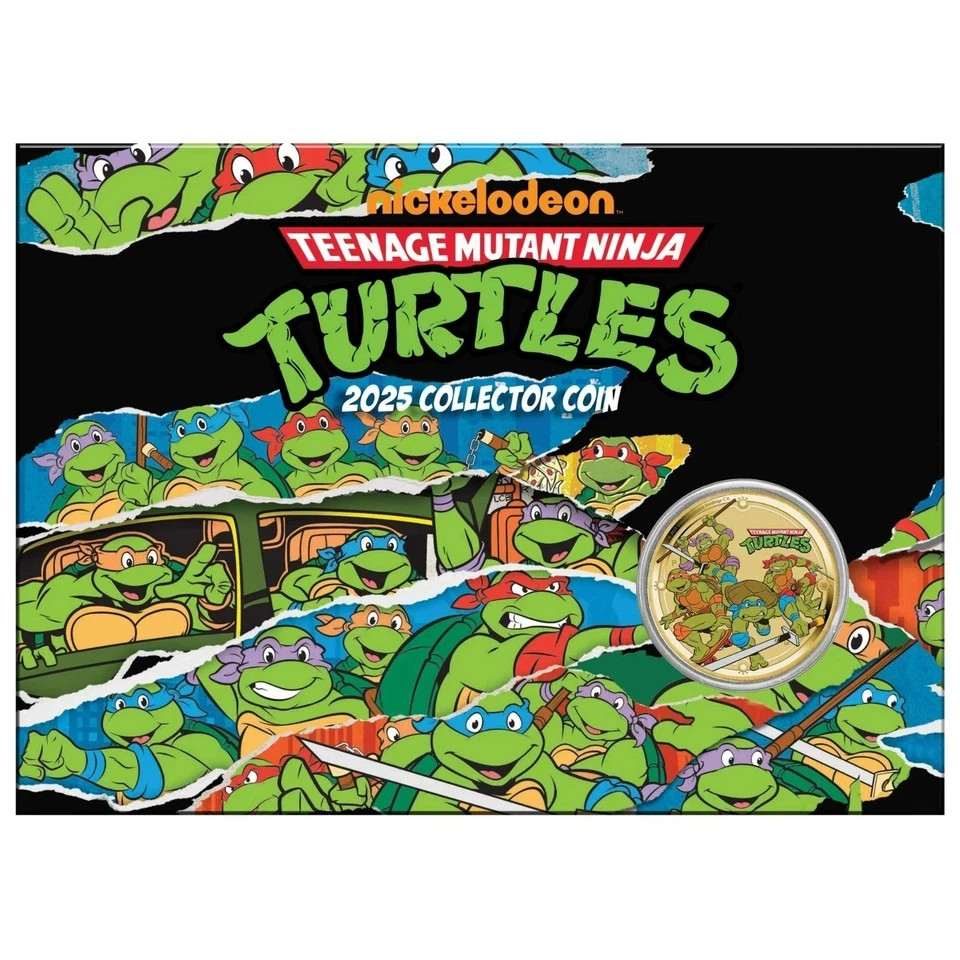 2025 Teenage Mutant Ninja Turtles UNC $1 Perth Mint Coloured Coin in Card