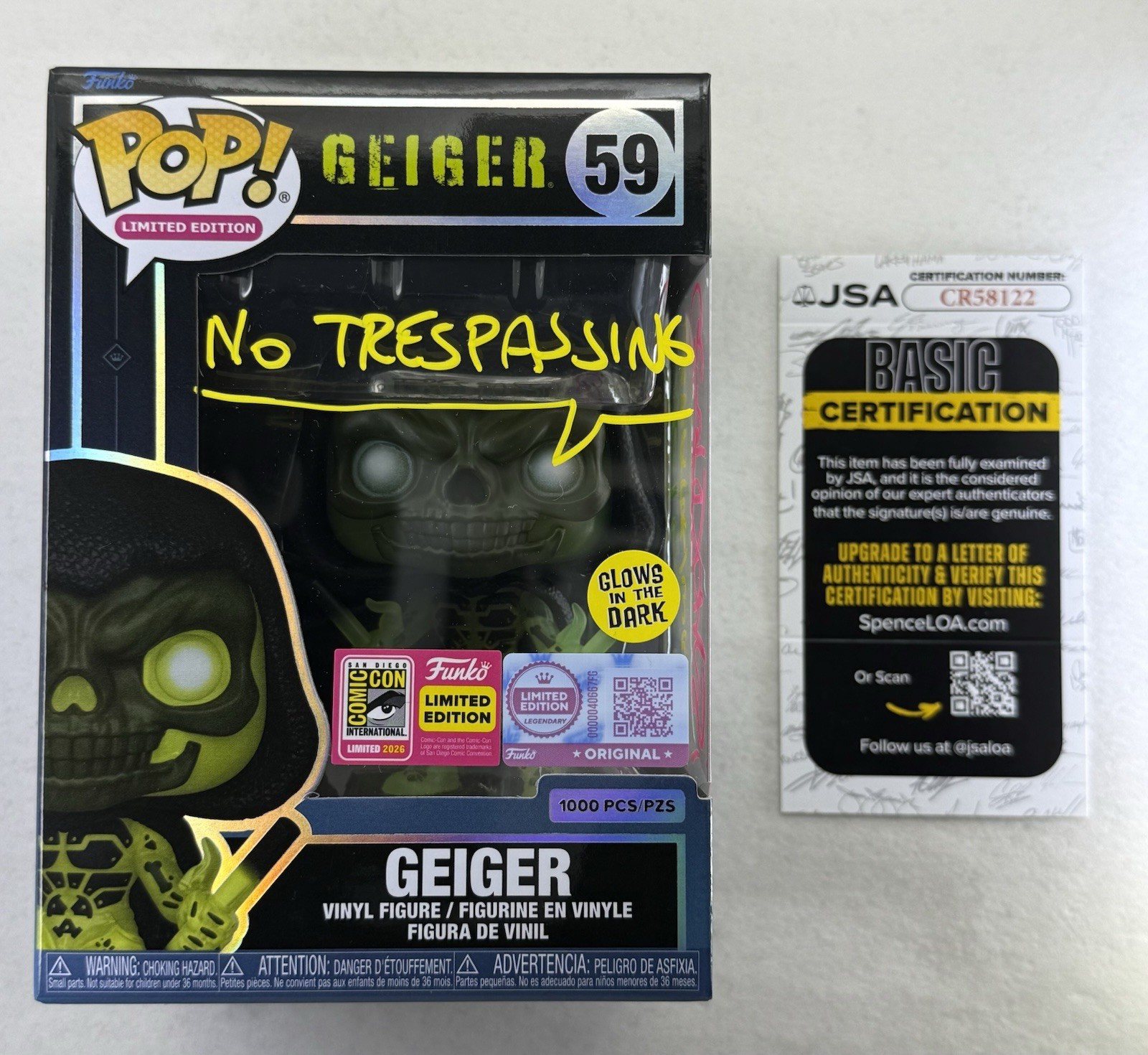 Funko Pop Geiger #59 LE 1000 2026 SDCC Exclusive Signed By Geoff Johns JSA CERT