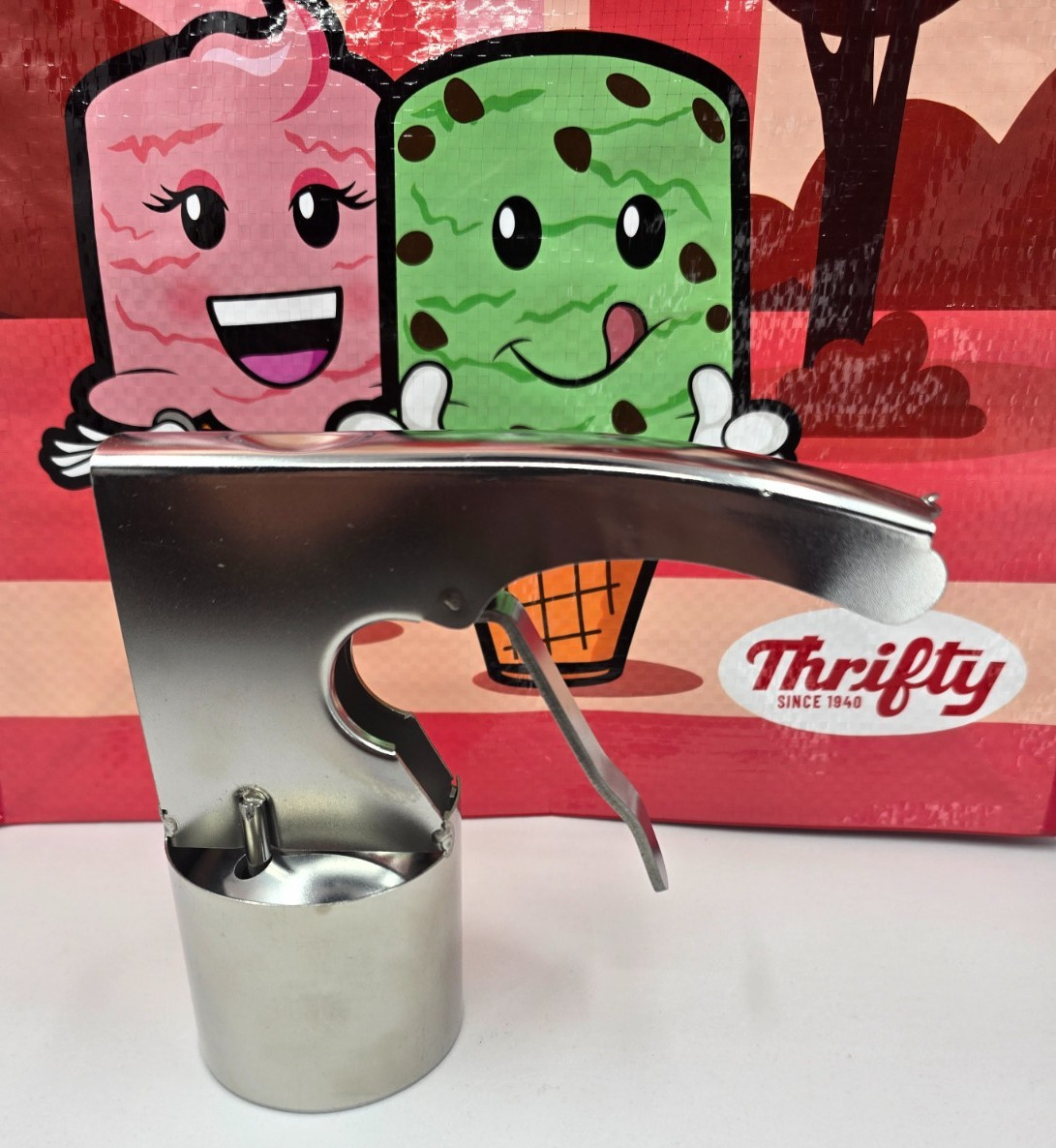 Ice Cream Scooper Cylinder Thrifty Style Old Time Stainless Steel Scooper NEW