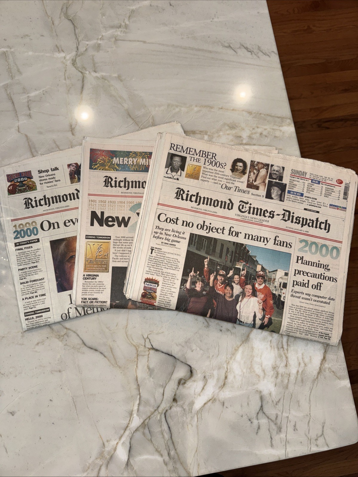 3 Richmond Times-Dispatch Turn of the Century Papers~ 12/31/99, 1/1 and 1/2 2000 3 Richmond Times-Dispatch Turn of the Century Papers~ 12/31/99, 1/1 and 1/2 2000
