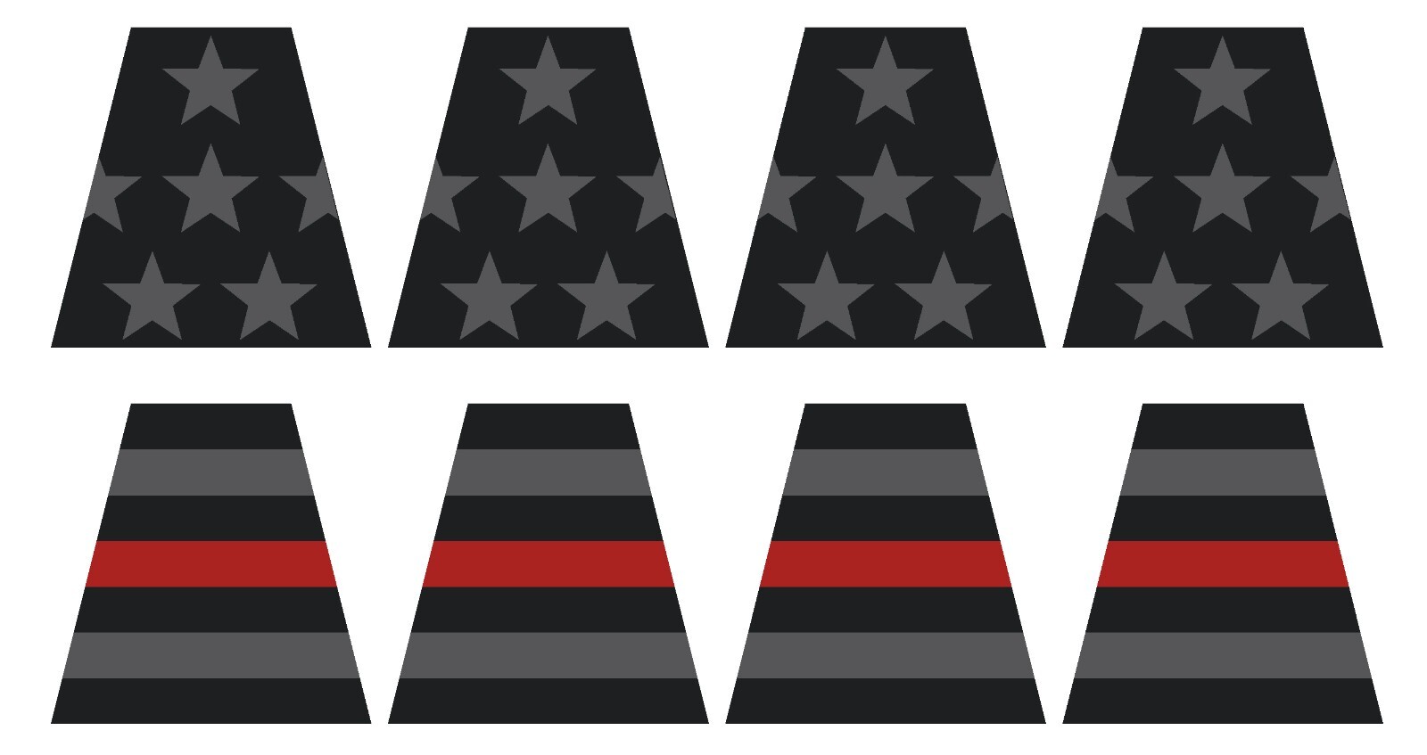 8 Reflective Subdued American Flag THIN RED LINE Fire Helmet Tetrahedrons Tets 8 Reflective Subdued American Flag THIN RED LINE Fire Helmet Tetrahedrons Tets