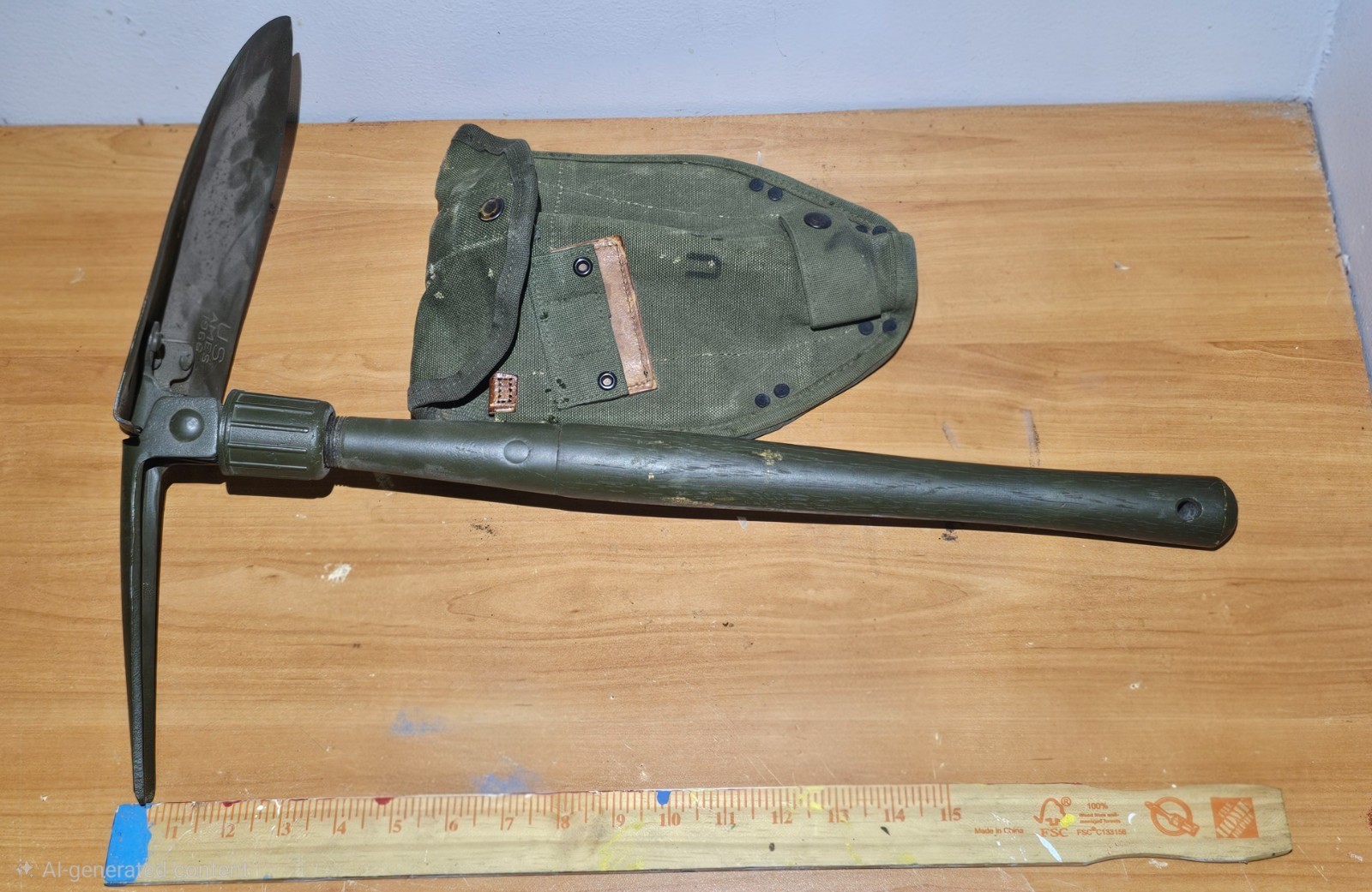 Vietnam Era US Army Ames 1966 Folding Shovel - M1951 Entrenching Tool