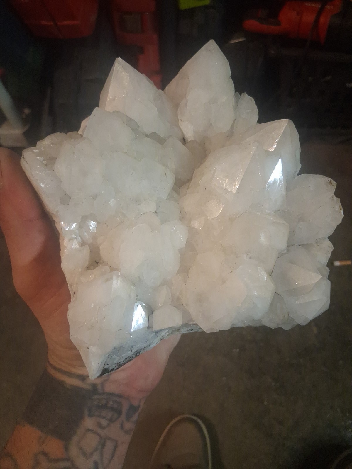 5 lb 6 oz Natural Clear White Crystal Quartz Cluster Rough Specimen