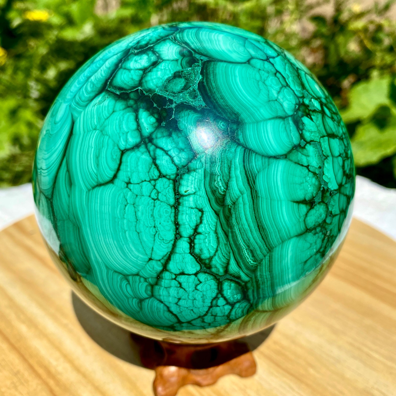 4.6LB  Natural malachite ball quartz crystal energy ball reiki healing