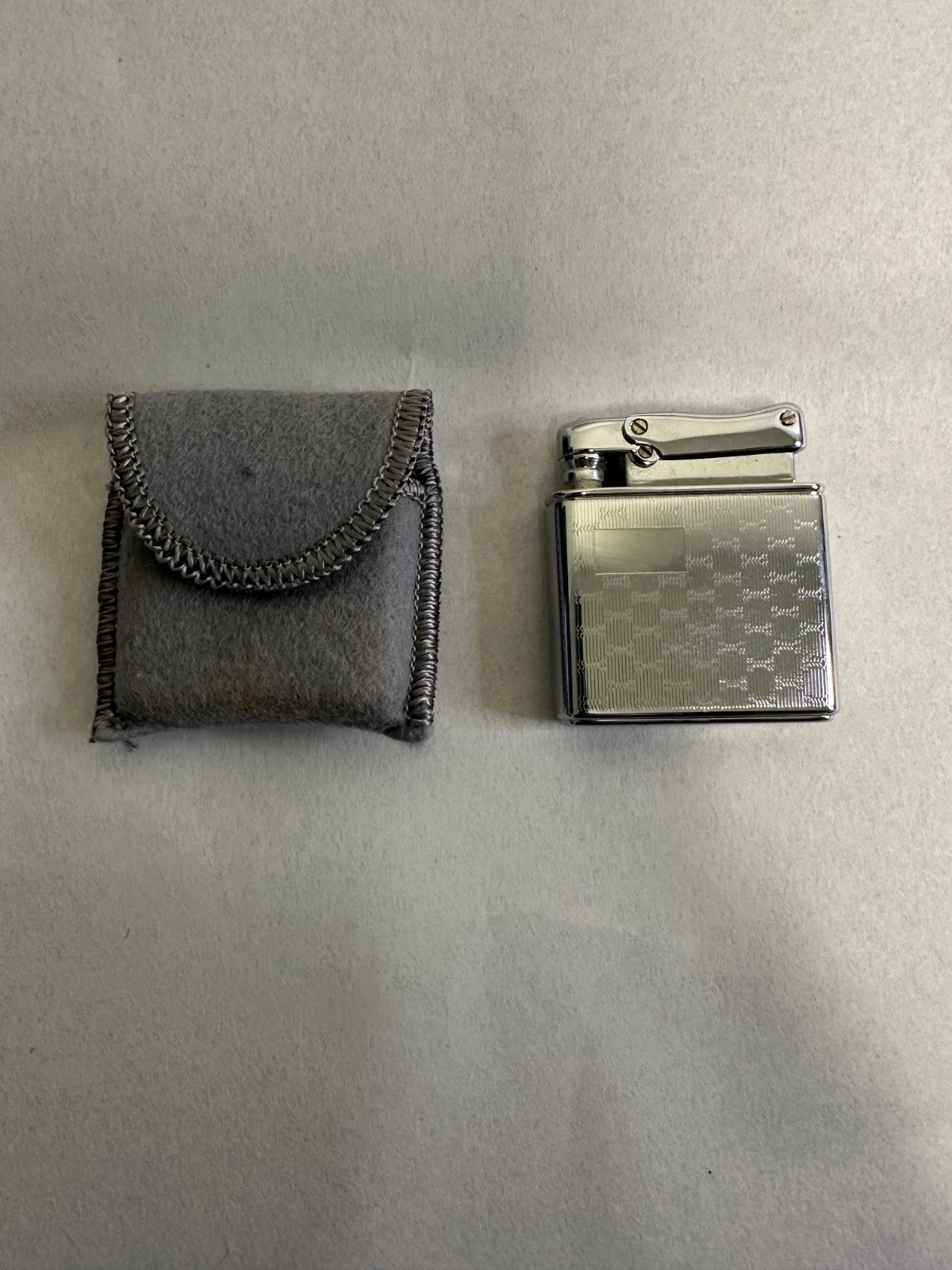 Vintage Ibelo Monopol Pocket Petrol Lighter NEVER STRUCK