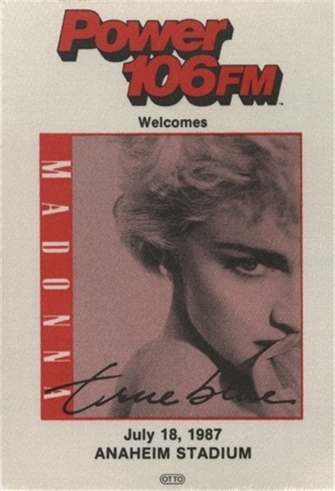 Madonna 1987 True Blue concert tour Radio 106FM commemorative Backstage Pass