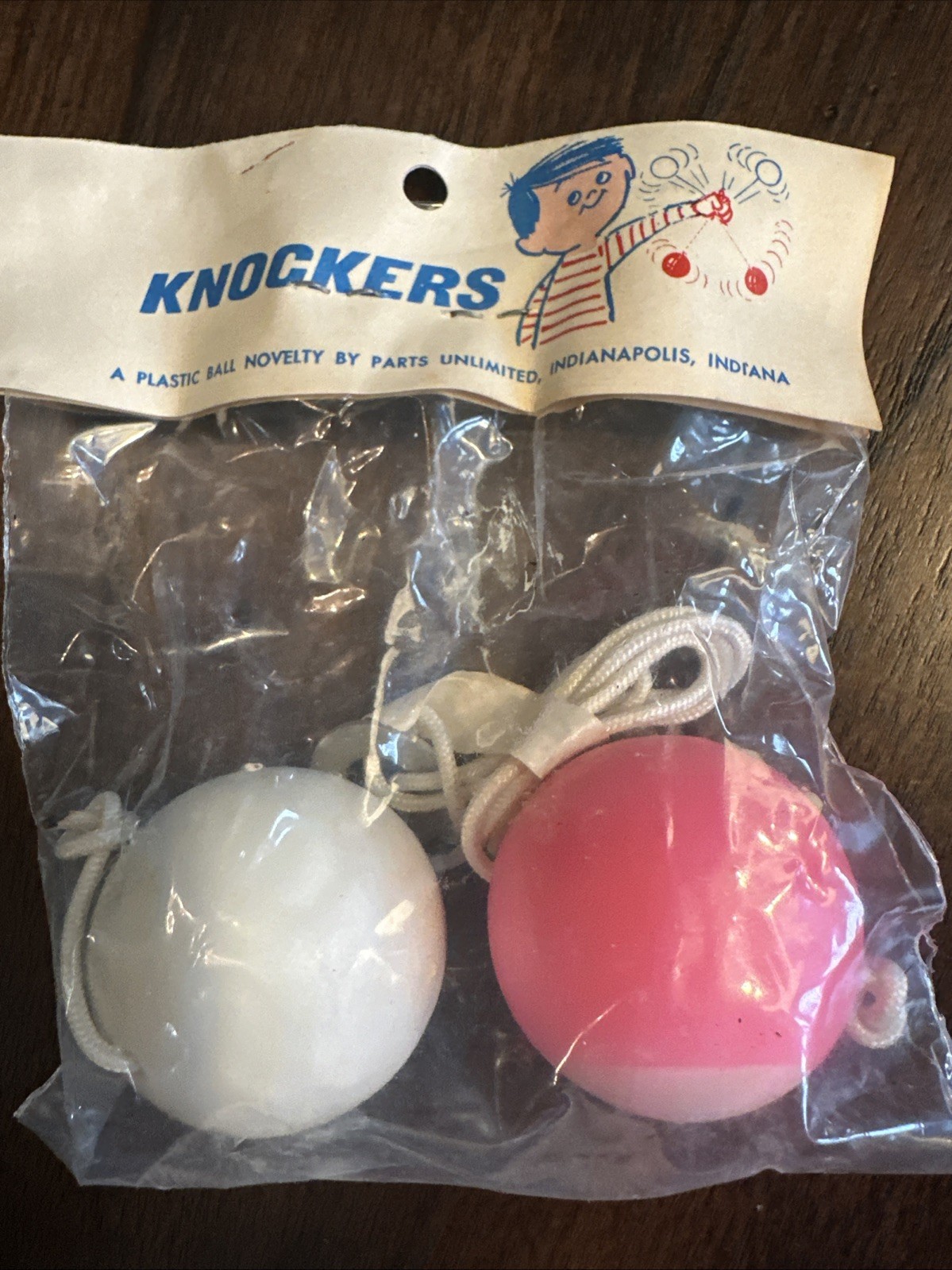 Vintage 60\'s -70\'s KNOCKERS Clackers NEW IN PKG. PINK & White