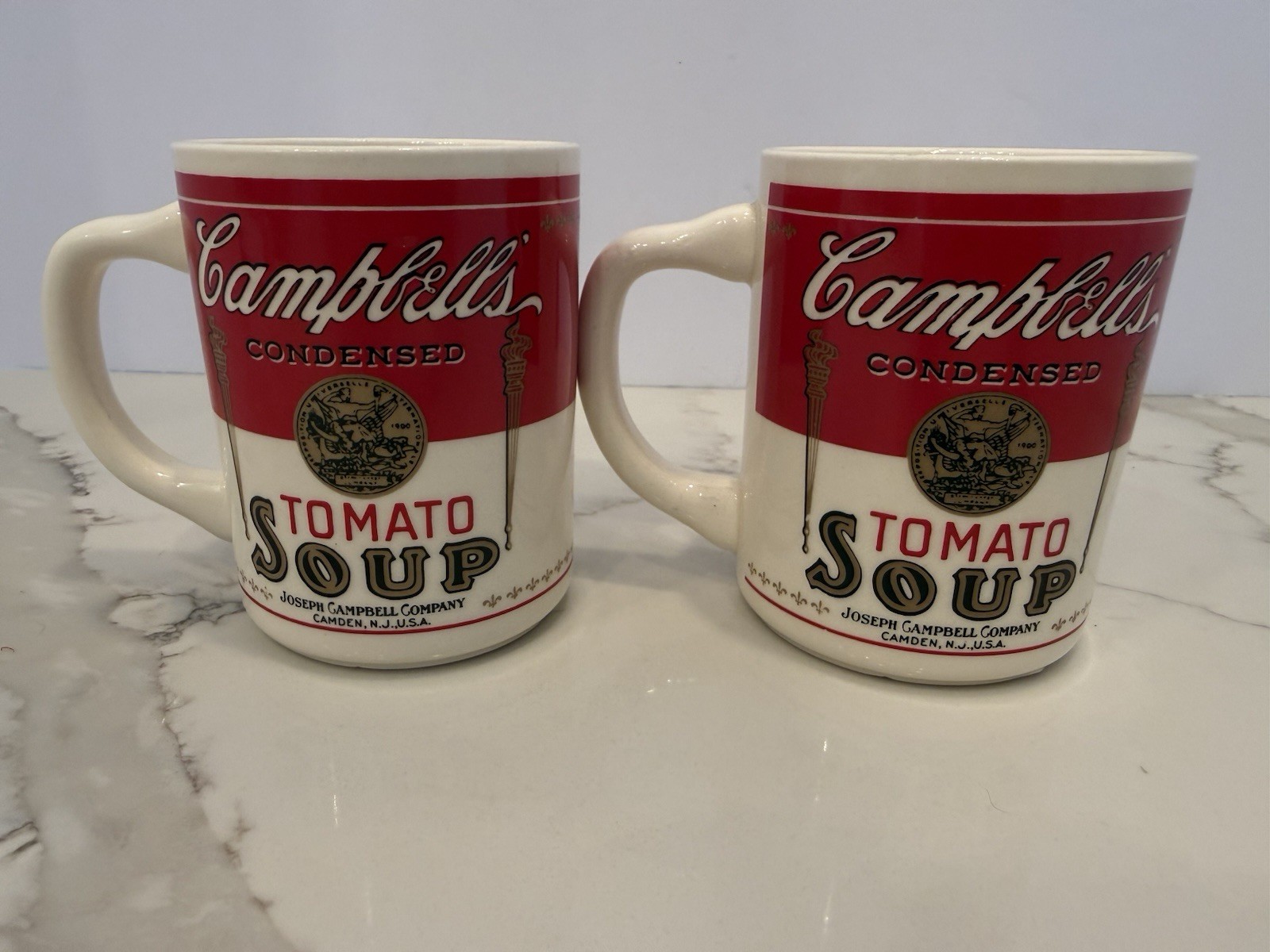Vintage Campbell\'s Tomato Soup 1968 Label Coffee Mug Cup SET OF 2 Made in USA