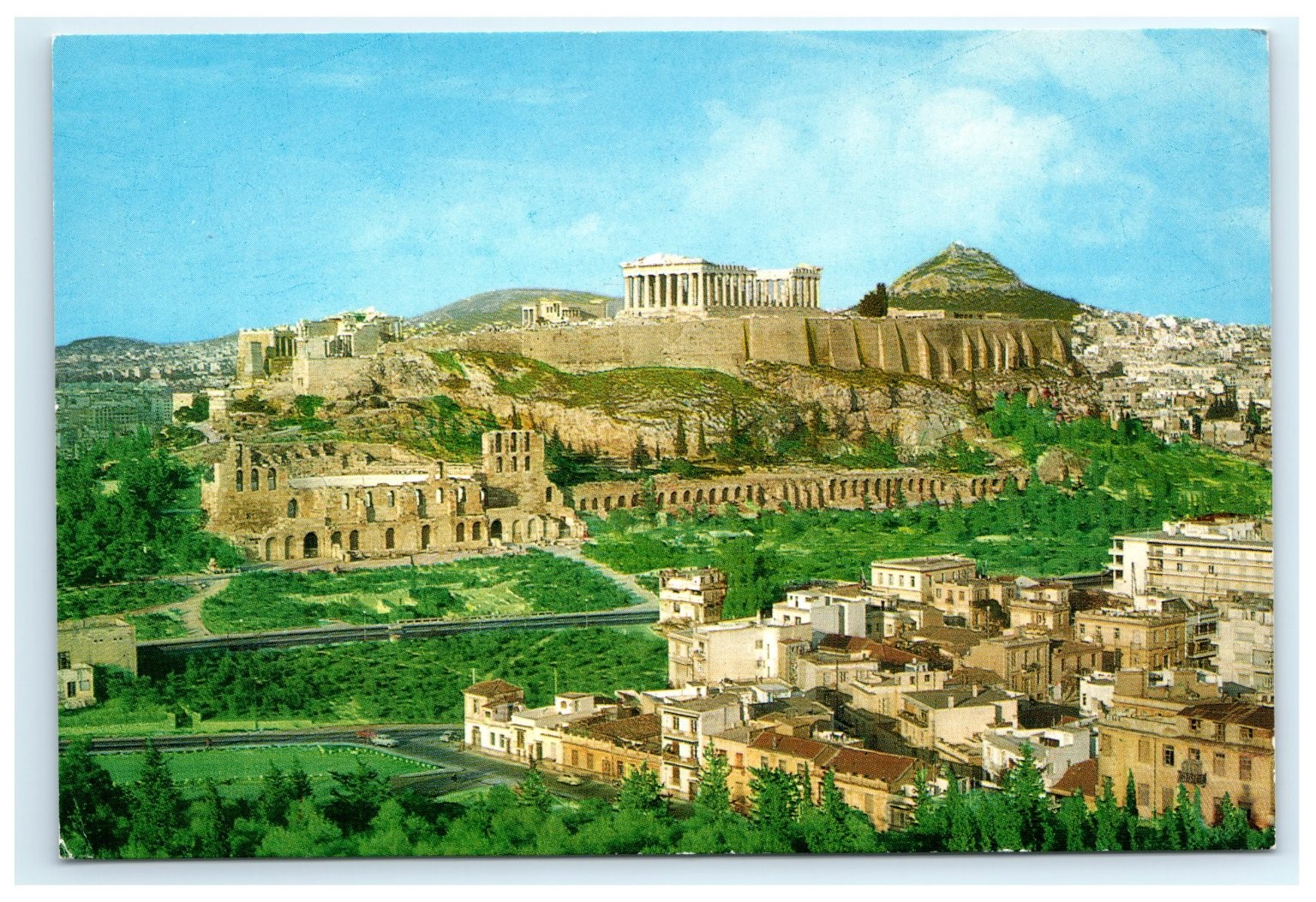 Vintage Parthenon Citadel Acropolis Athens Greece Postcard