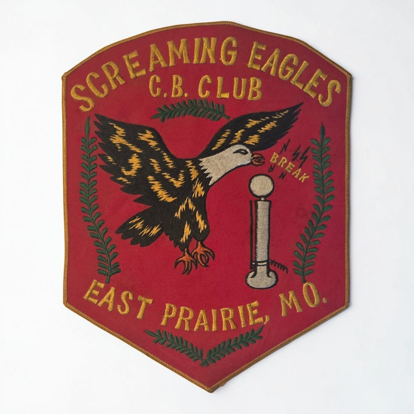 Vintage 1970s Screaming Eagles C.B. Club Large Back Patch East Prairie MO 8