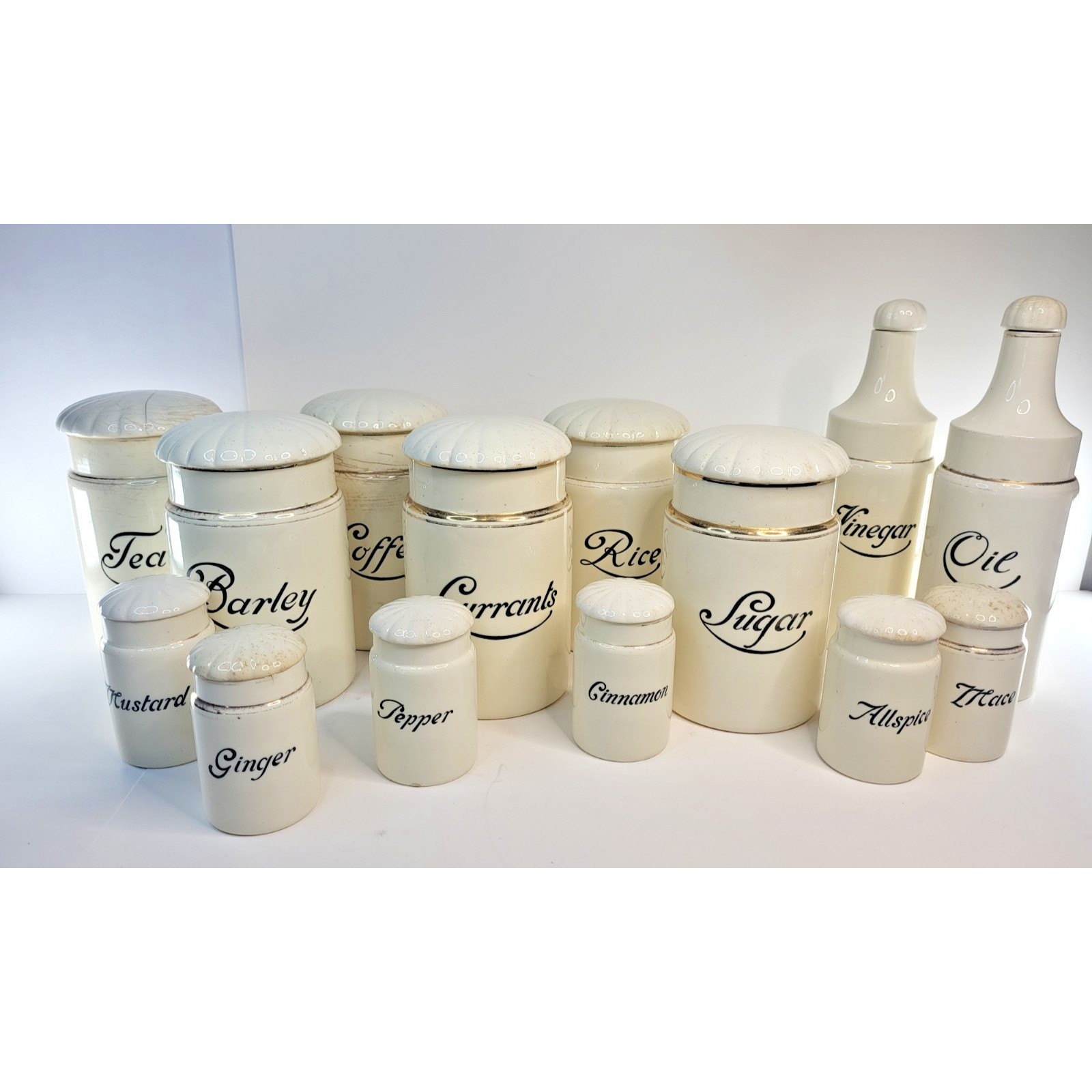 Antique Waechtersbach German Pottery Spice Jar Tea Set Very Rare 14 Pieces Lids Antique Waechtersbach German Pottery Spice Jar Tea Set Very Rare 14 Pieces Lids