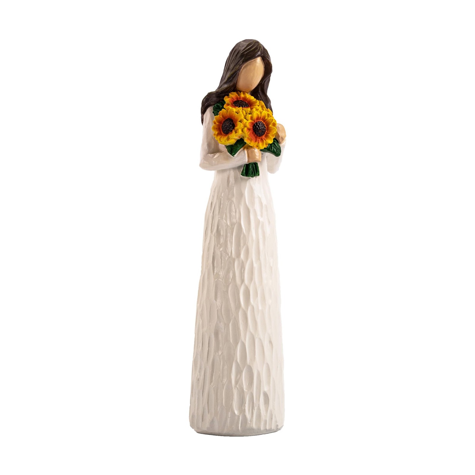 Sunflower Gifts For Women Hand Painted Woman Holding Flower Figurine