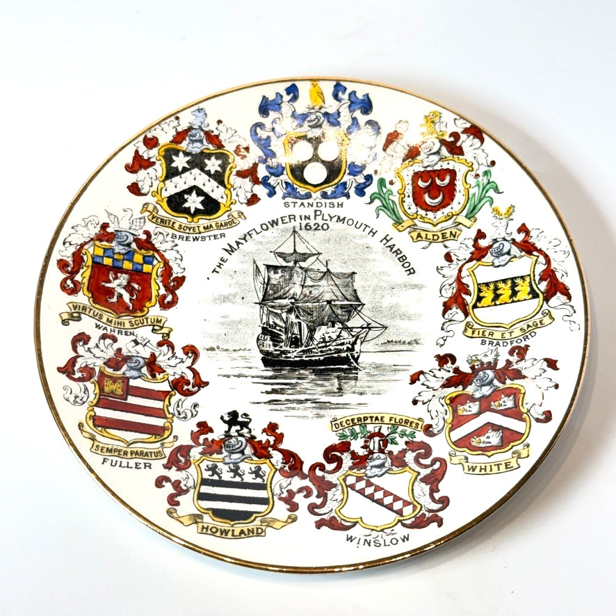 Coats of Arms - Plymouth MA Massachusetts Antique Trinket Souvenir China Dish Coats of Arms - Plymouth MA Massachusetts Antique Trinket Souvenir China Dish
