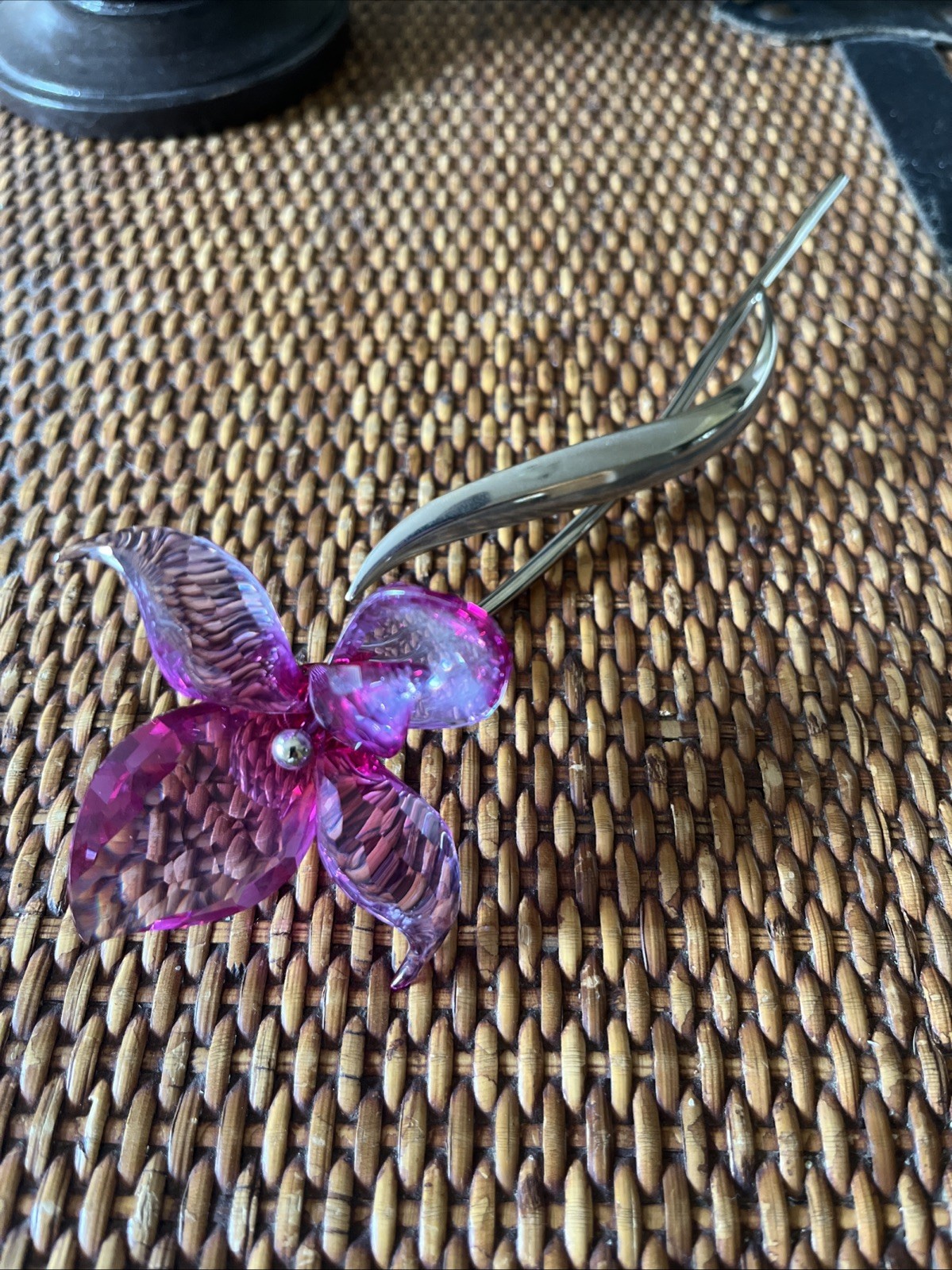 Swarovski Crystal Pink Paradise Flower Dorora In Fuchsia (No Stand) 9\