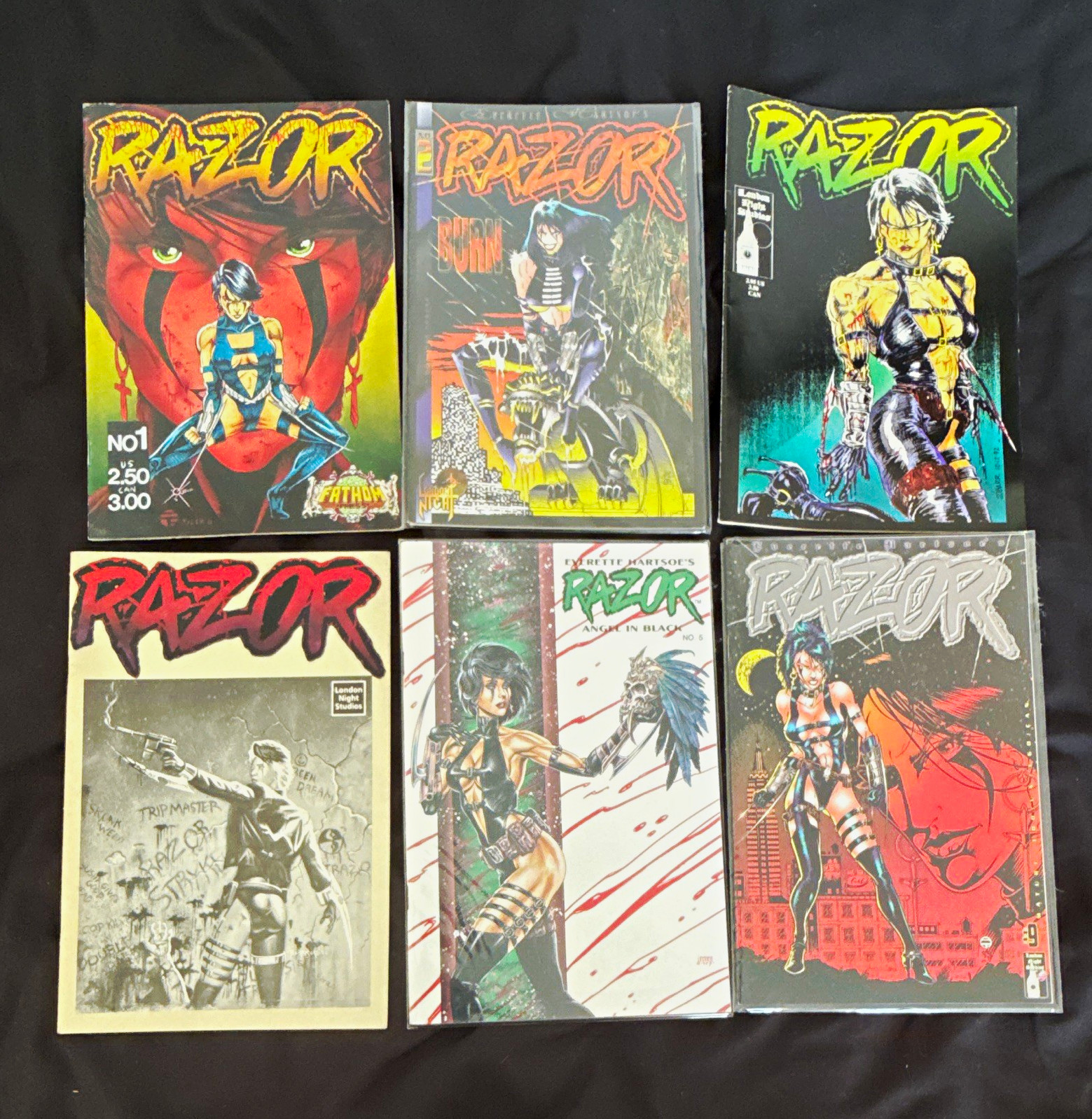 Razor Comic Book Lot (6) Everette Hartsoe incl. #1 (Fathom) & #5