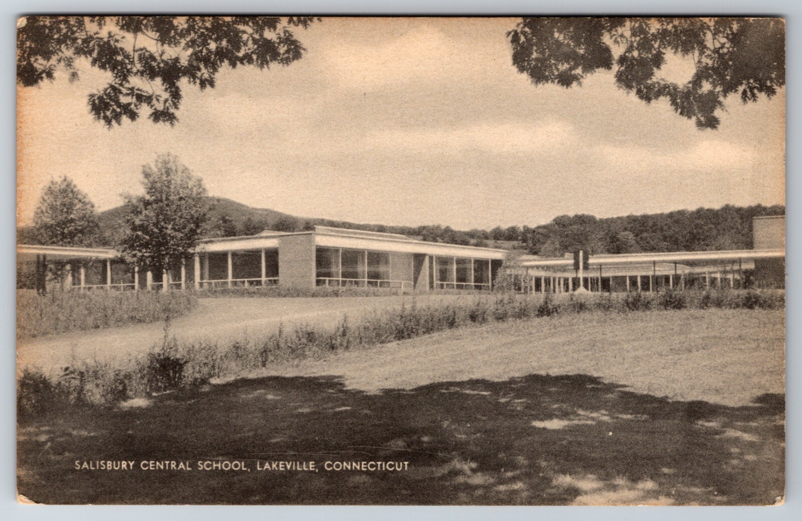 Lakeville Connecticut Salisbury Central School Antique Postcard Unposted