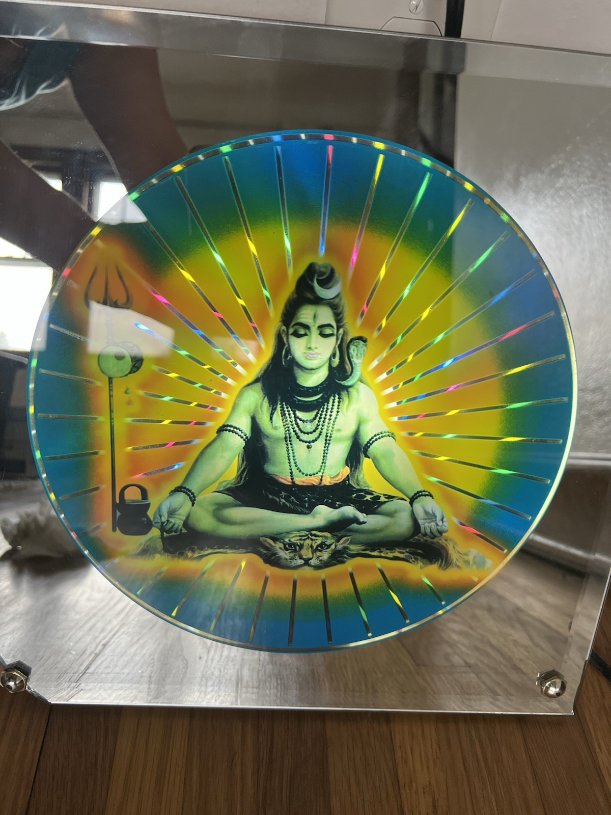 Vintage Shiva Meditation Psychedelic Illuminated Wall Art Light Hindu Decor