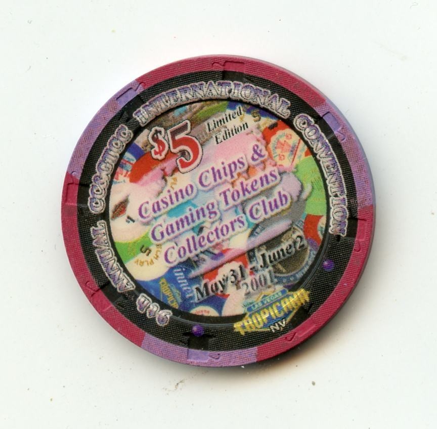 5.00 Chip from the Tropicana Casino Las Vegas Nevada Convention 2001