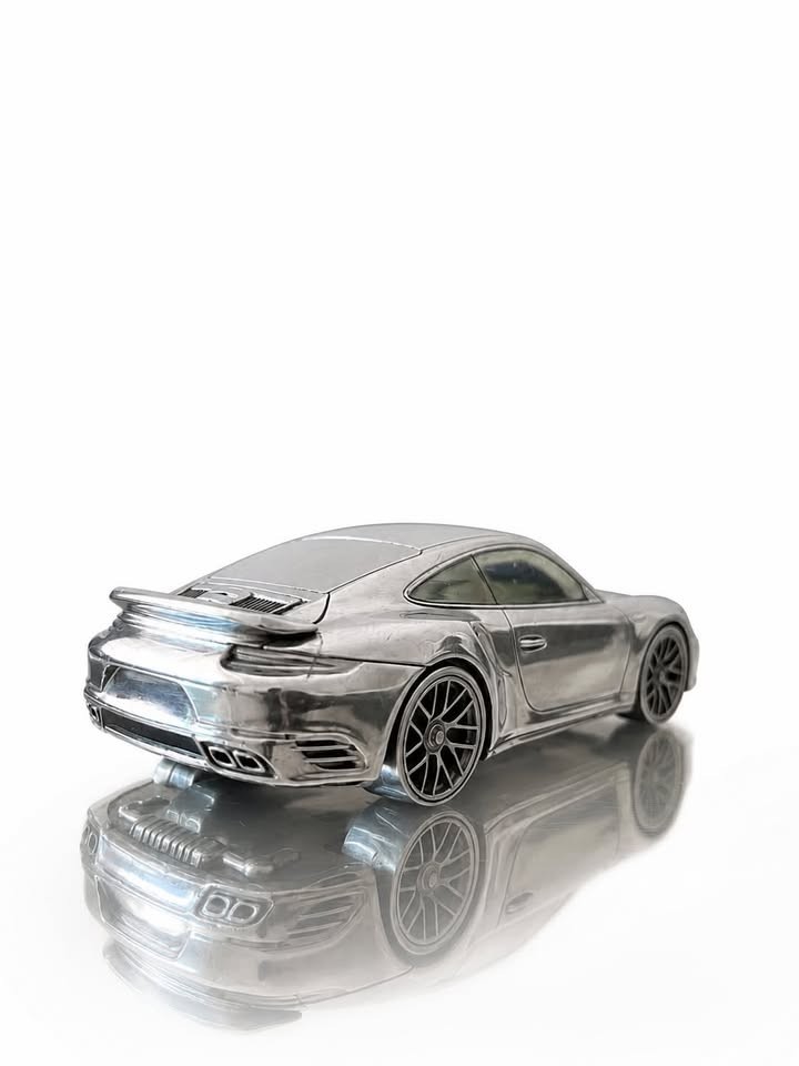 Porsche 911 Turbo 992 model, made of solid aluminum, limited edition promotional