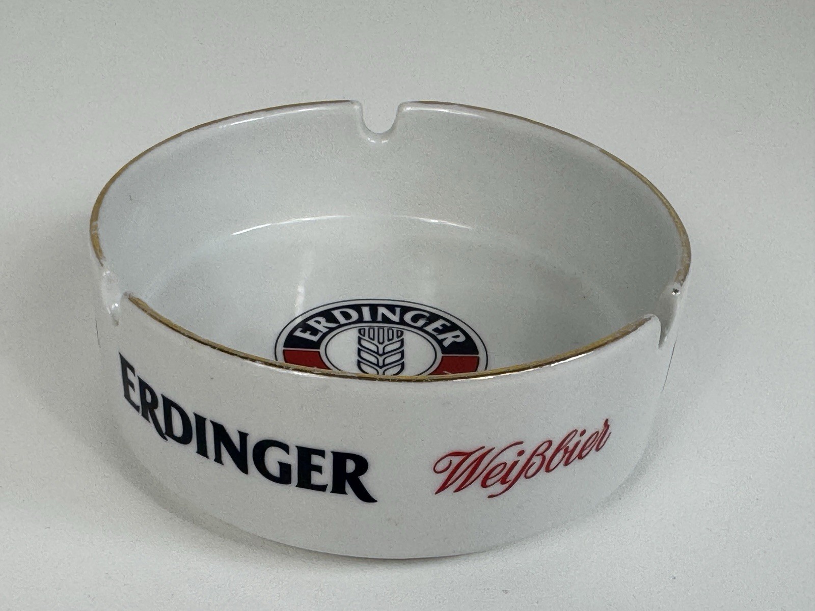 Vintage Erdinger Weissbier Porcelain Ashtray Rosler Germany Beer Advertising