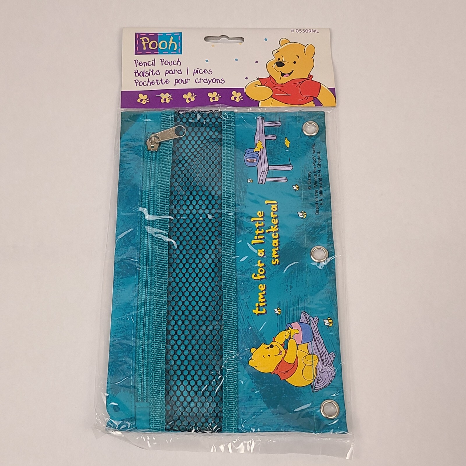 Winnie the Pooh Pencil Pouch Case Holder Time for a Little Smackeral Disney New