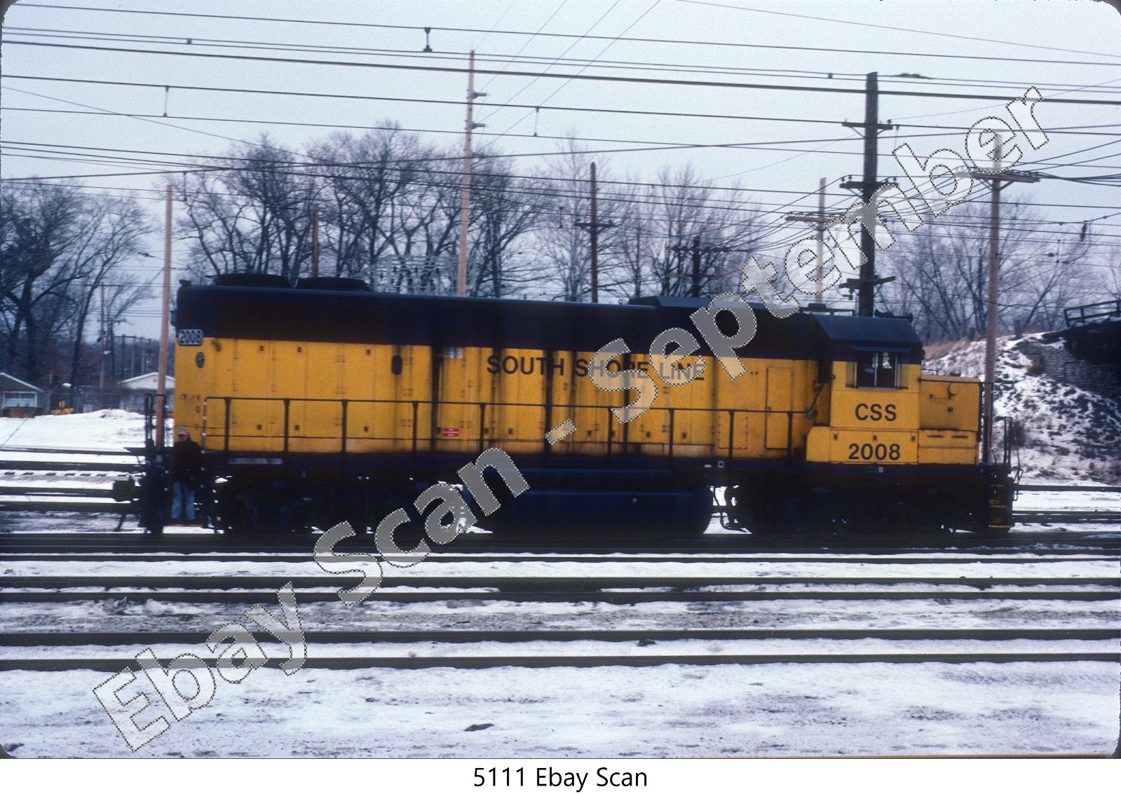Original Slide-CSS (Chicago South Shore & South Bend) EMD GP38-2 #2008 (yellow)