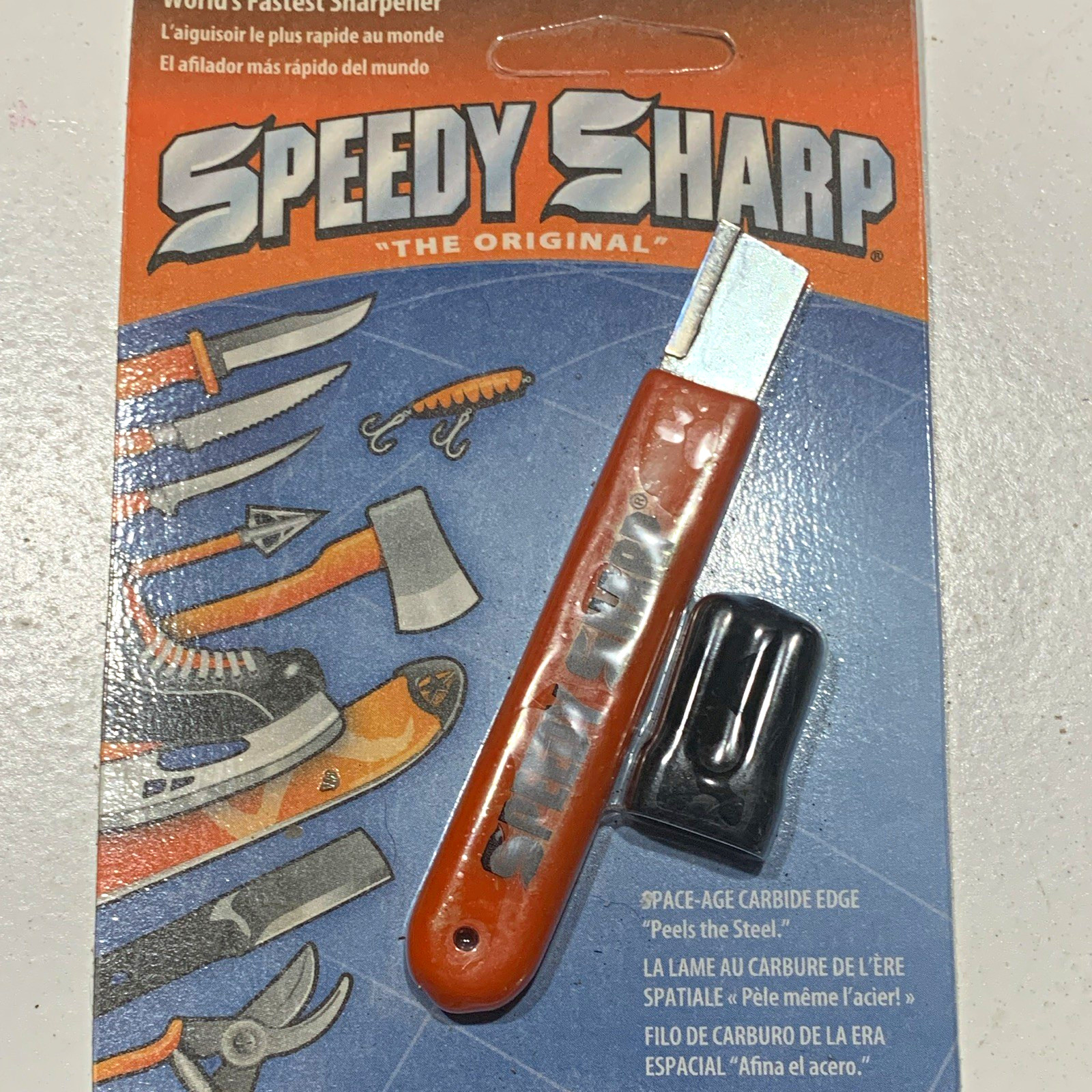 Speedy Sharp Original Carbide Knife Sharpener, Plastic Handle, Ambidextrous