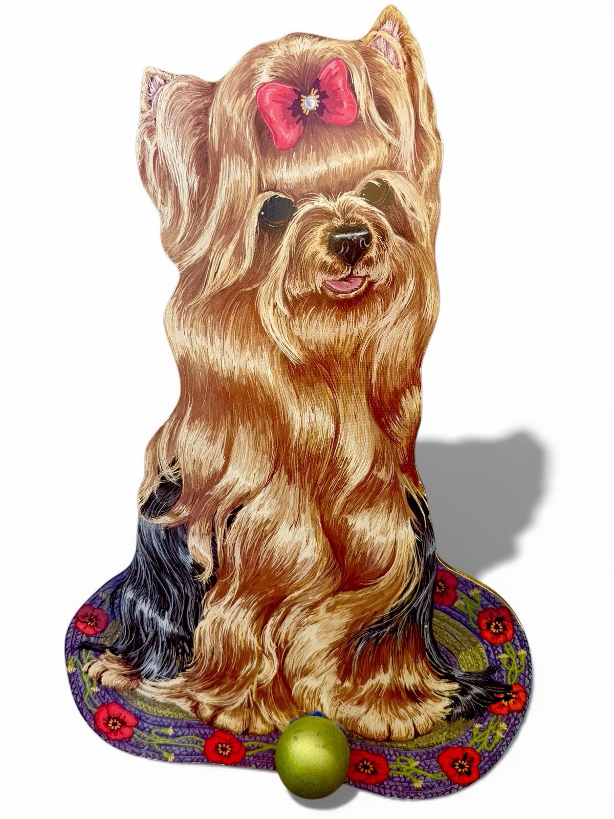 Vintage 2000 Life-Like and Size Yorkie, Doggie Doorstop Made on Wood Vintage 2000 Life-Like and Size Yorkie, Doggie Doorstop Made on Wood