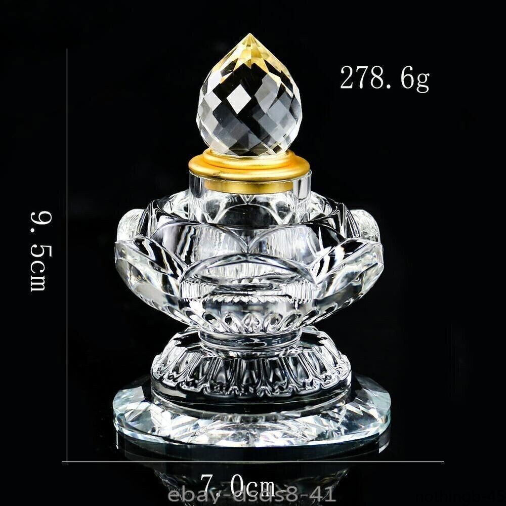3.7inch Buddhism Zen Lotus Sarira Pagoda Bodhi Crystal Faceted Prism Urn