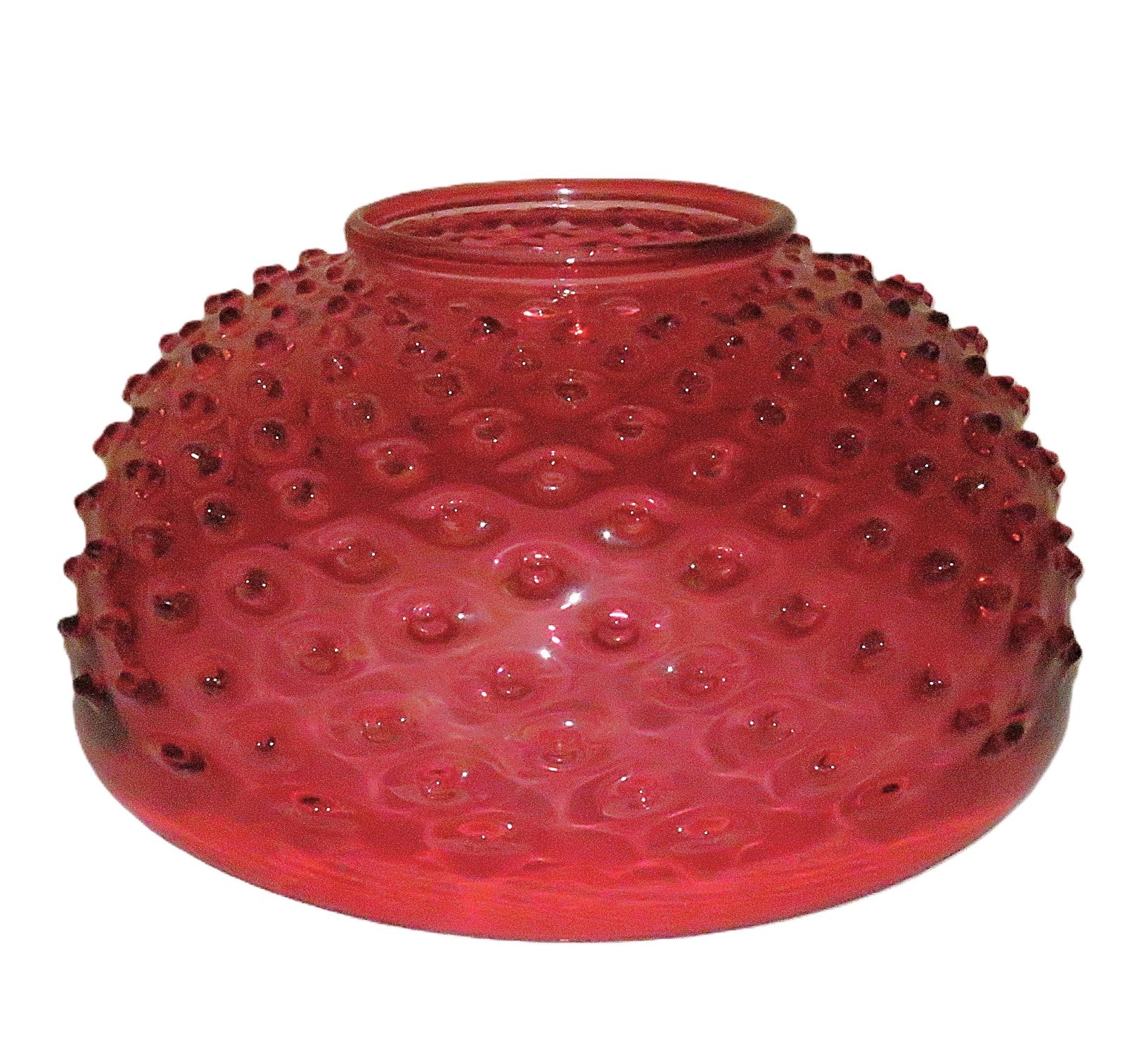 Hobnail Glass Hanging Oil Kerosene Lamp Shade Antique Cranberry Red 14\