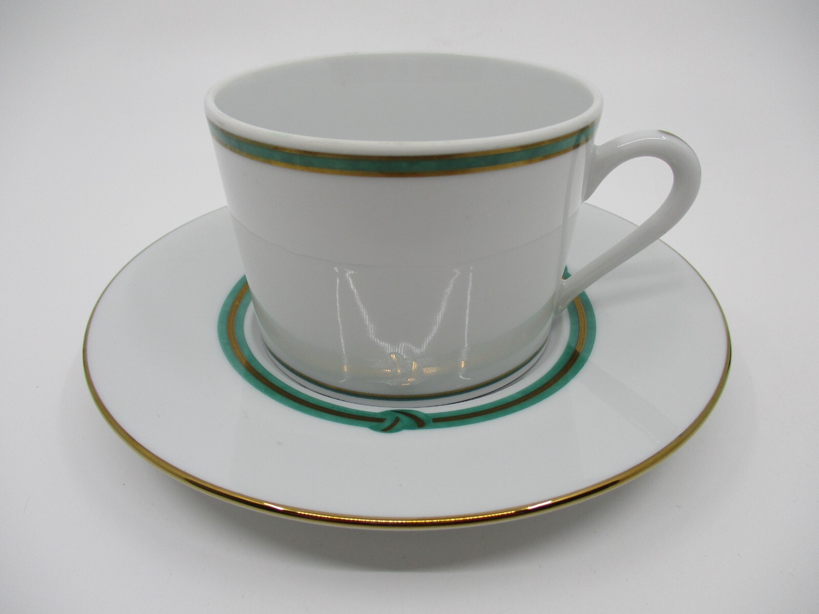 CHRISTOFLE RUBANEA VERT CUP & SAUCER - 2 1/4\