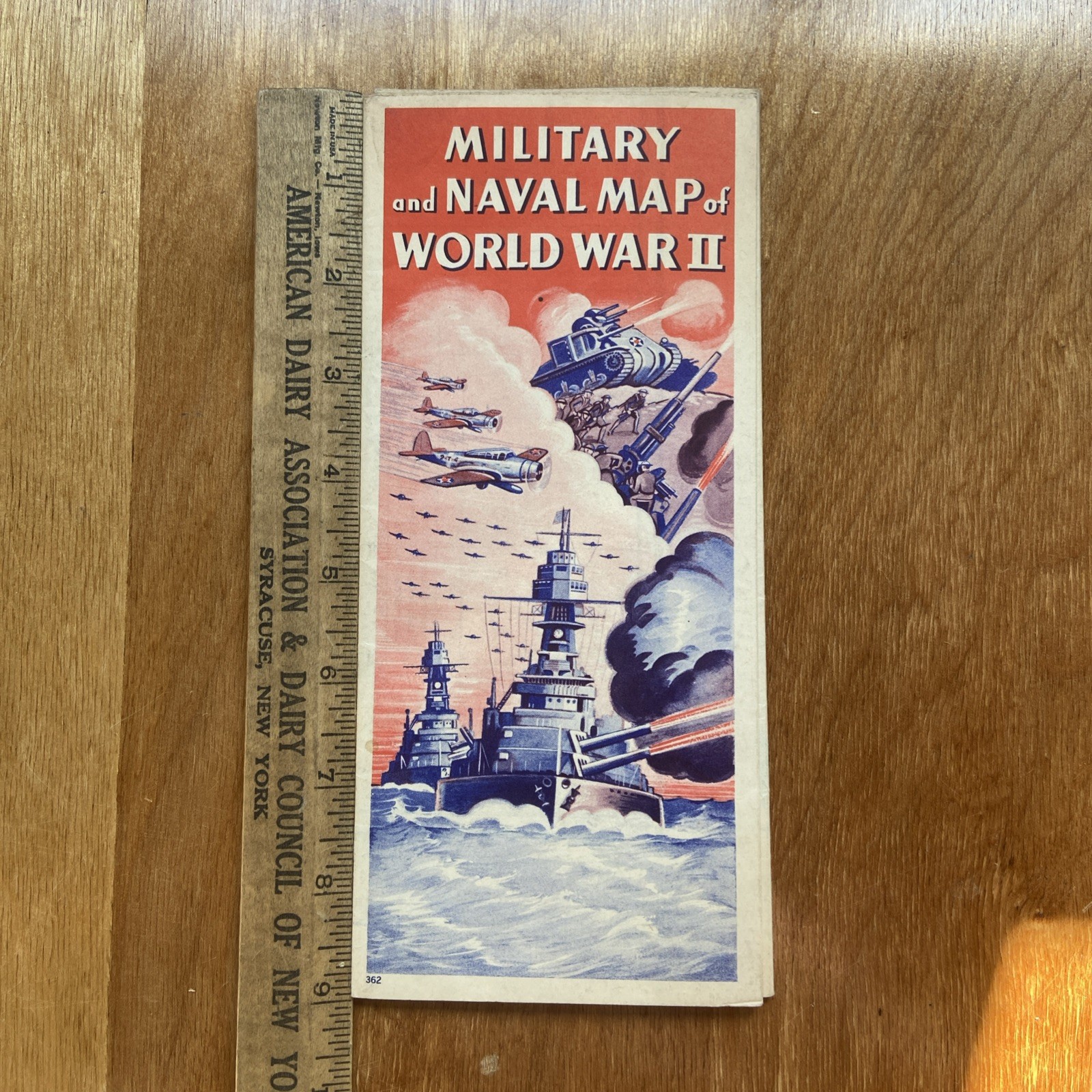 1942 Rand McNally Military and Naval Map of World War II Folding Brochure