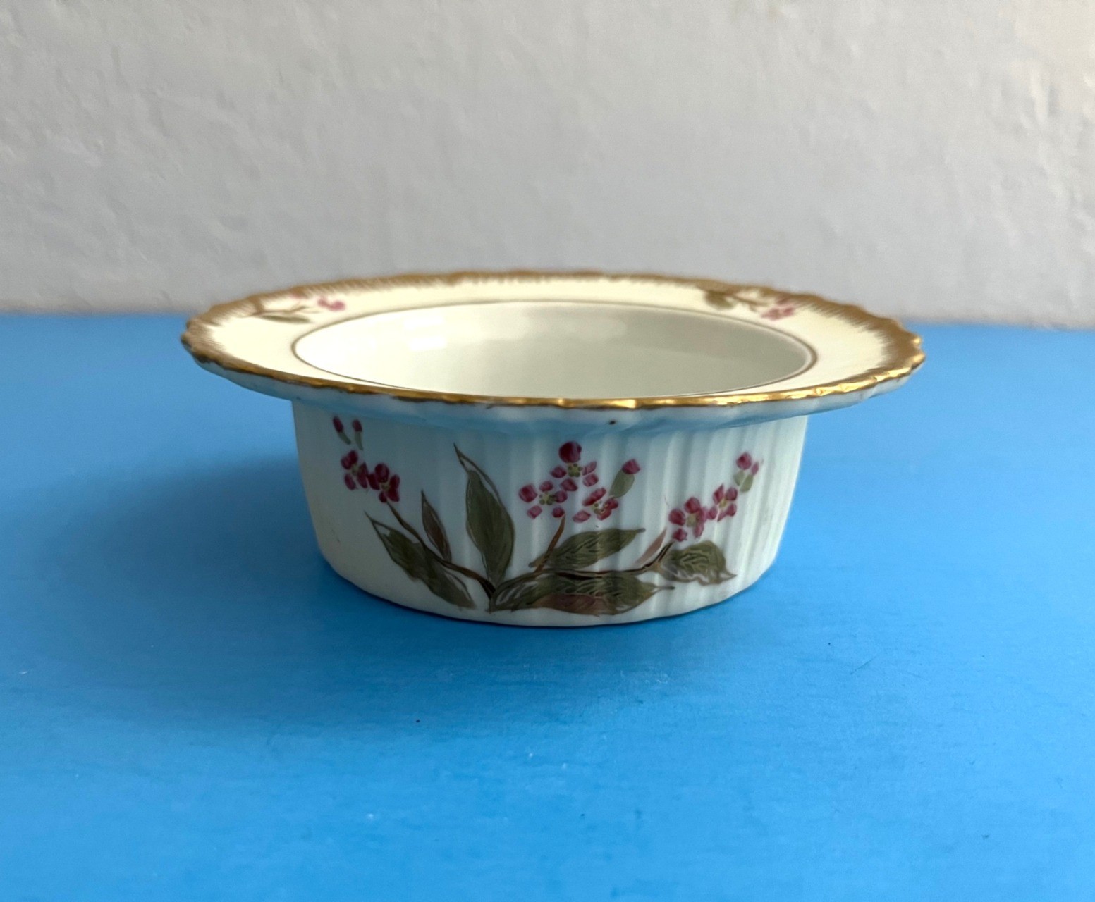 Antique English Porcelain Custard or Cream Cup Gold Trim