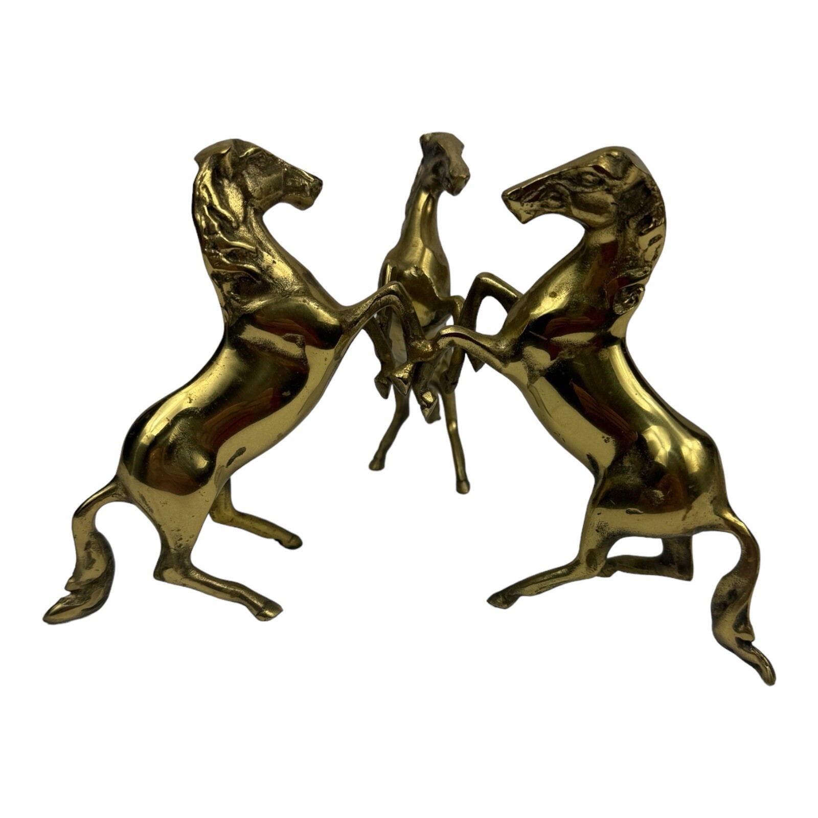 Mid Century Modern Brass Horses Holder Candle  - Elegant Decor