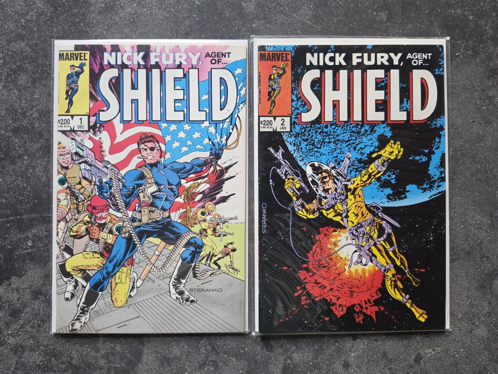 Nick Fury Agent of Shield #1 & 2 Steranko Covers Marvel Comics Lot 1983 VF-NM 