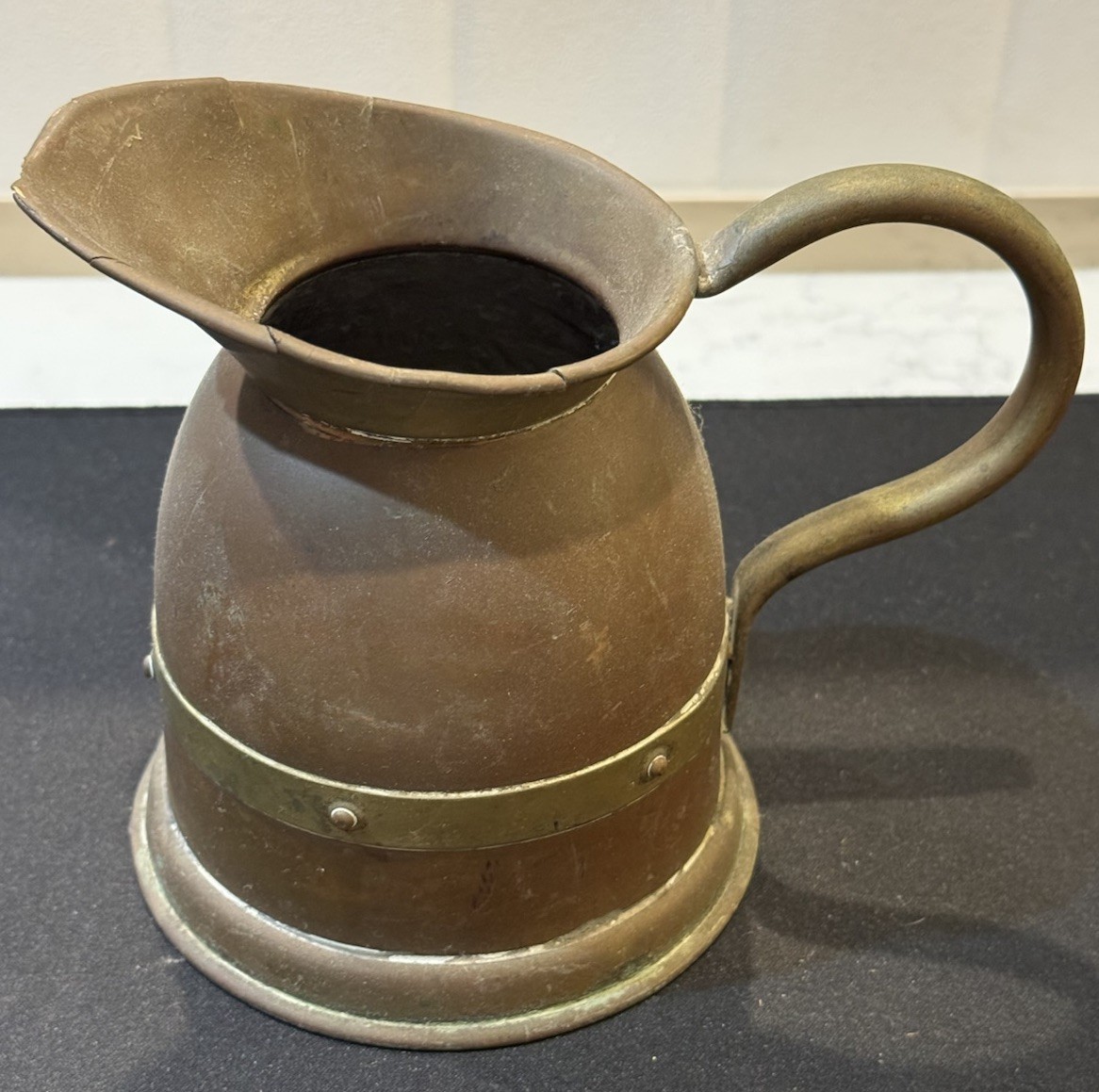 Vintage Copper & Brass Pitcher Linton Made In England 5”