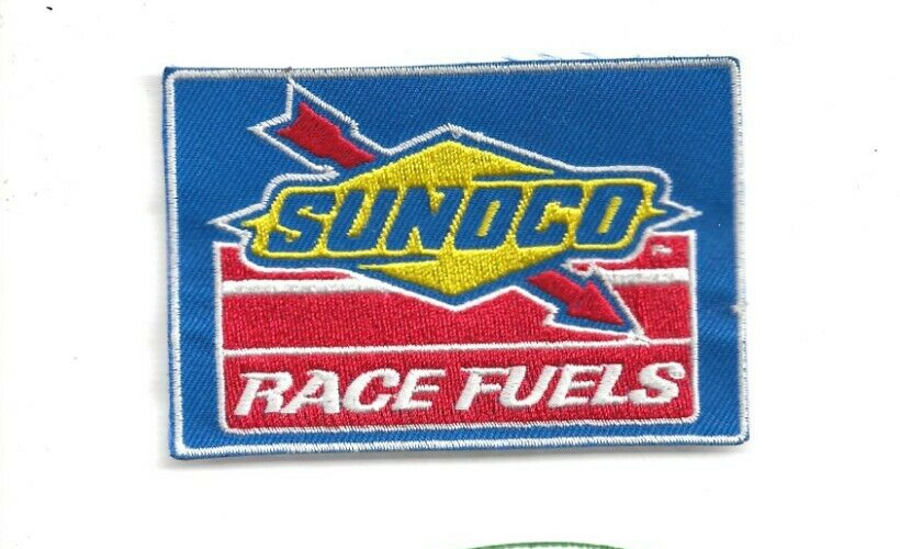 NEW 2 3/8 X 3 5/8 INCH BLUE SUNOCO RACE FUELS IRON ON PATCH 