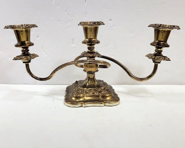 Vintage EP ZINC 3 Arm Candelabra- Made In England- About 14\