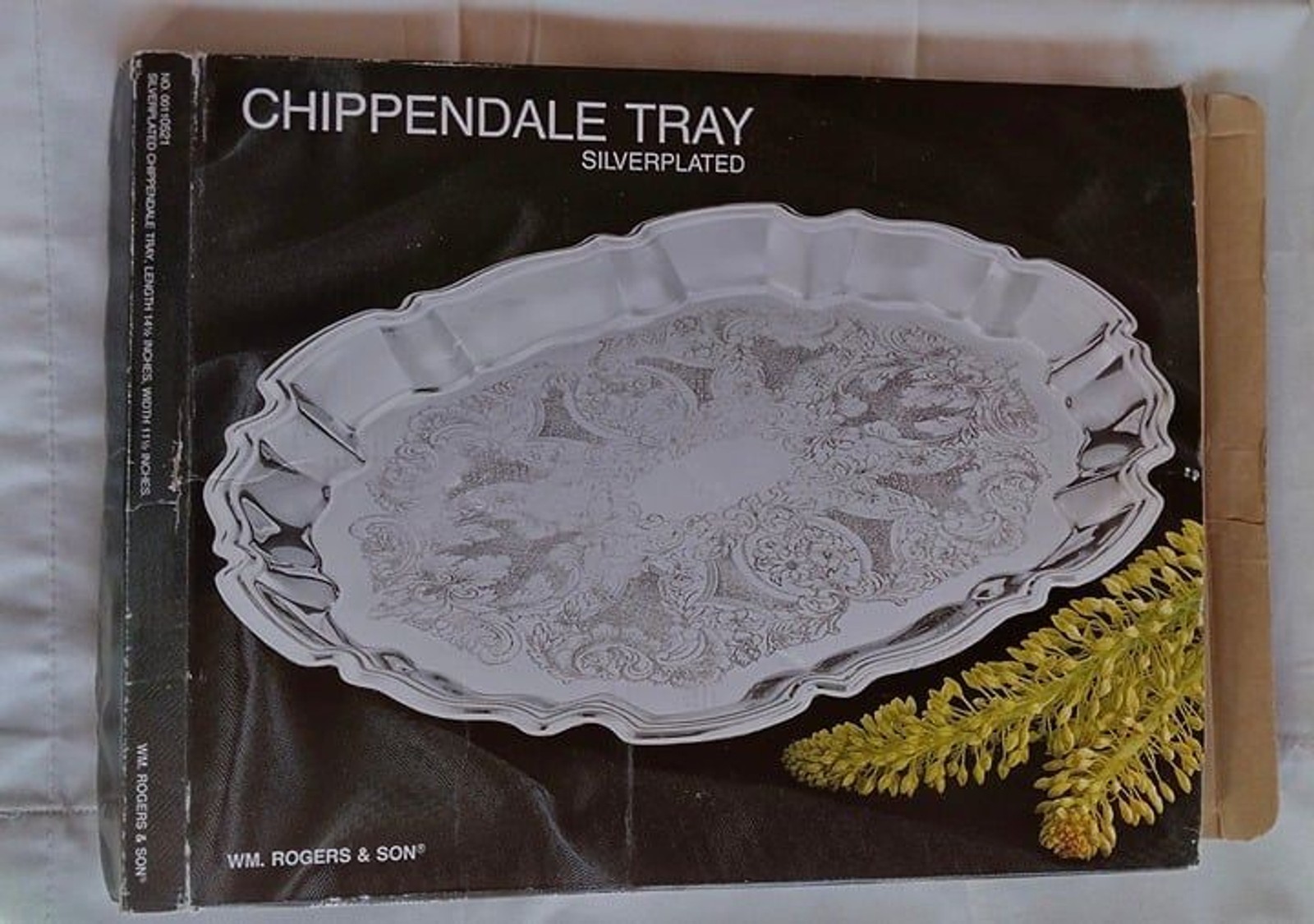 Chippendale Silverplated WM Rogers& Sons Oval Serving Platter  Size 14.5\