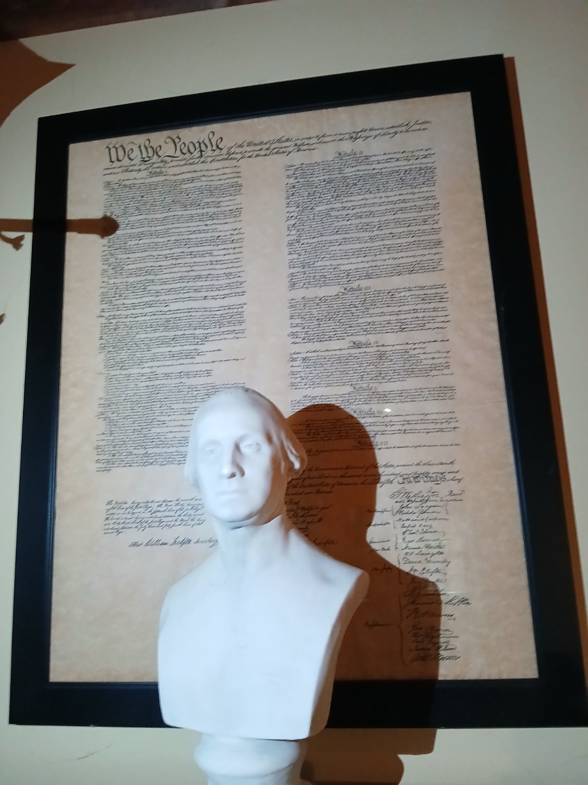 Framed Replica Of The United States Constitution Large