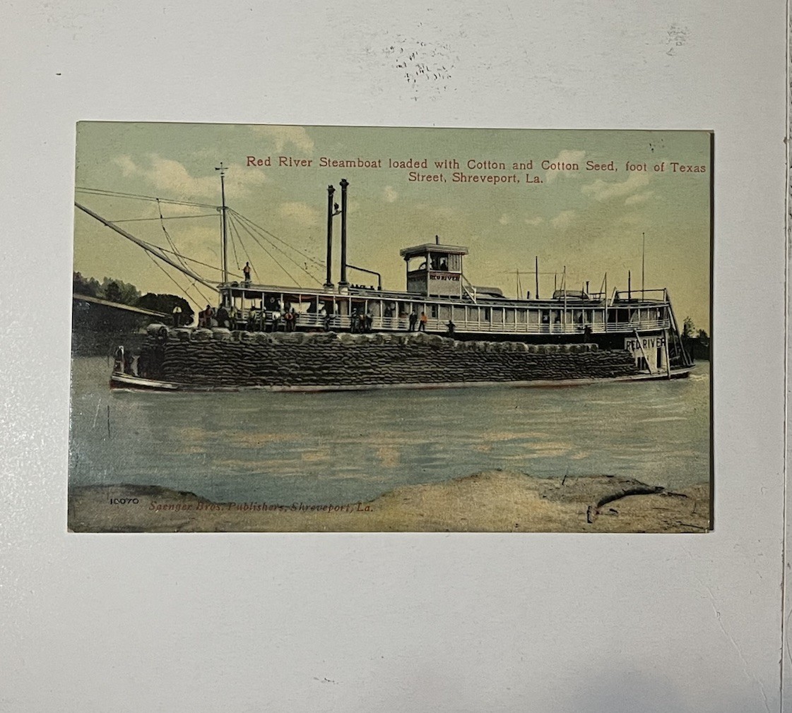 RED RIVER Steamboat Loaded With Cotton And Cotton Seed, Foot Of Tx St Shreveport
