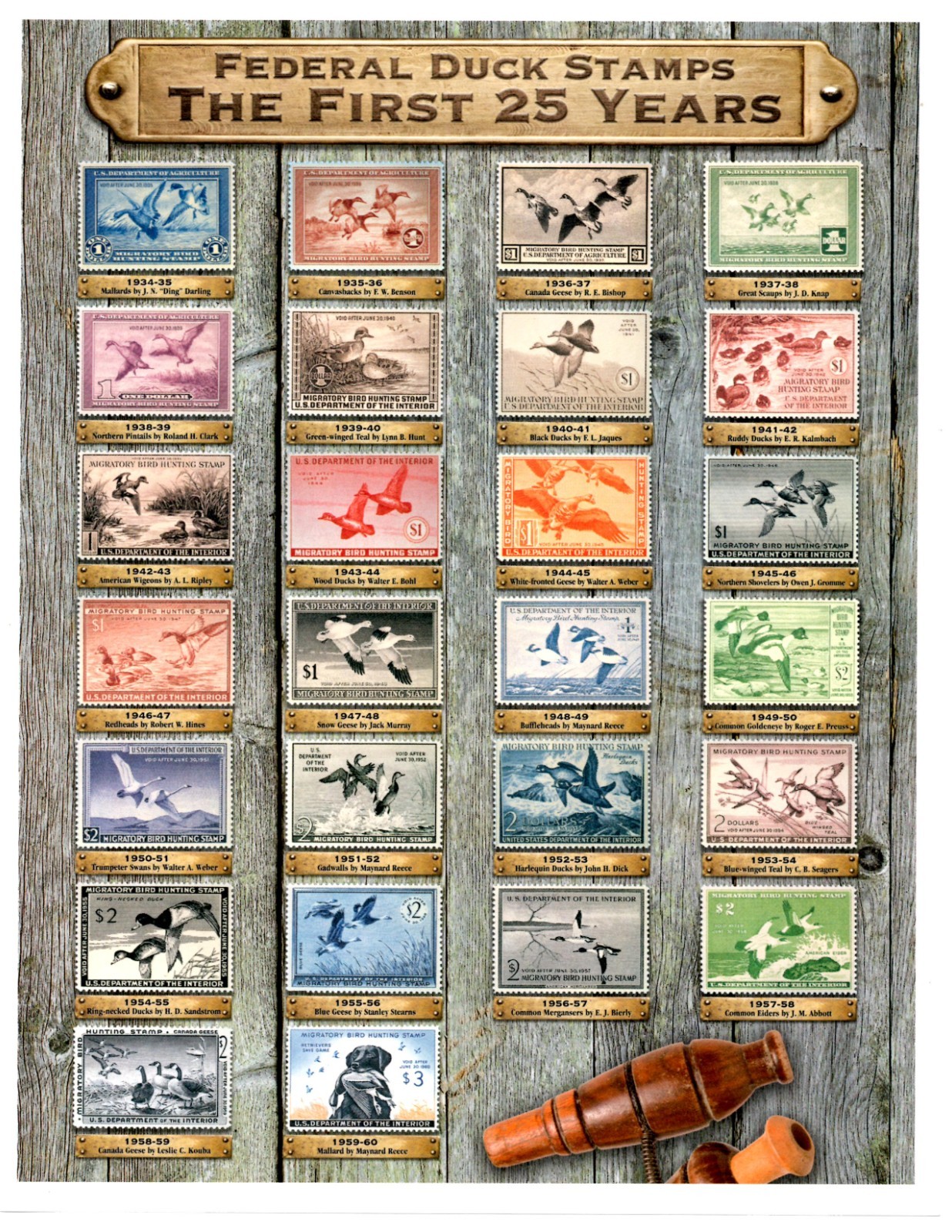 Ducks Unlimited Poster Federal Ducks Stamps THE FIRST 25 YEARS