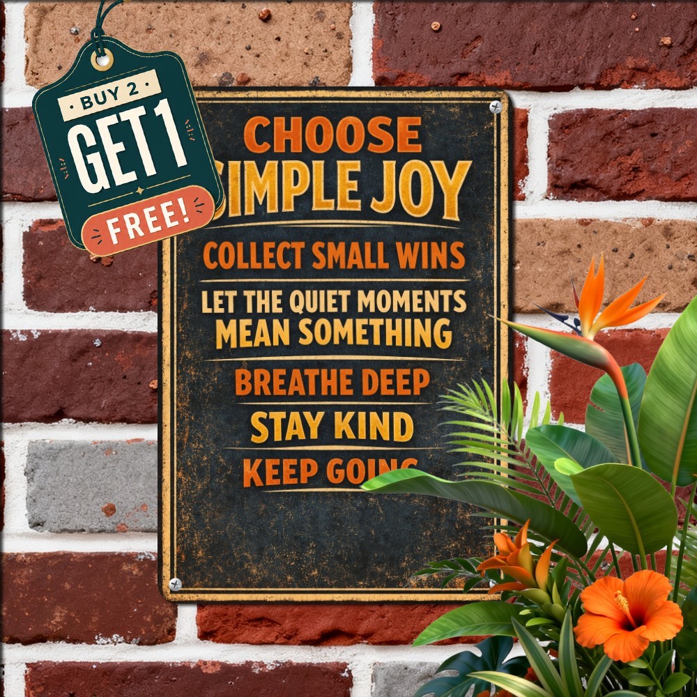 Vintage Slogan Typography Positive Mindset Bedroom Poster Metal Tin Sign 8x12