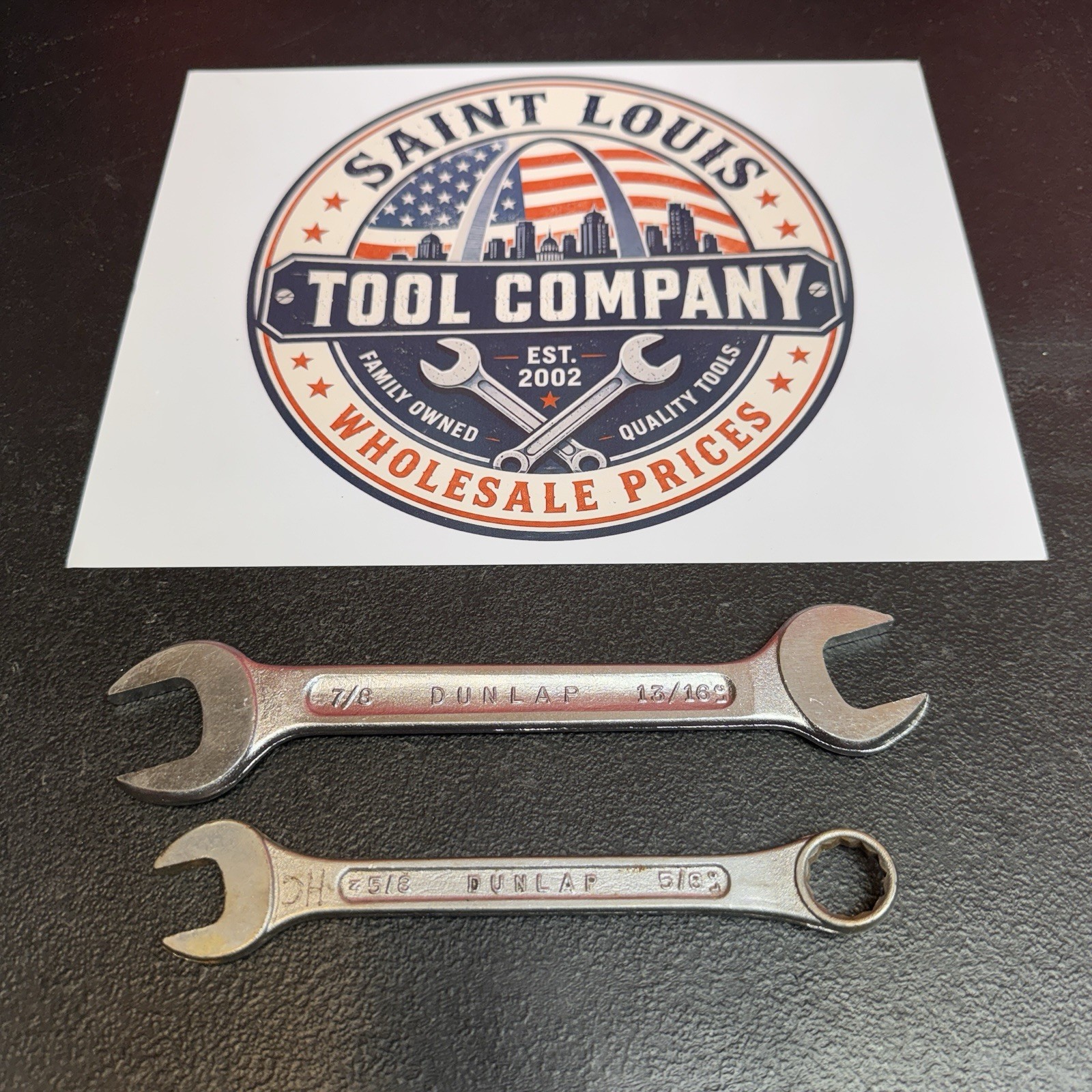 Vintage Dunlap Sears Wrench Set 7/8” x 13/16” & 5/8” SAE Forged USA