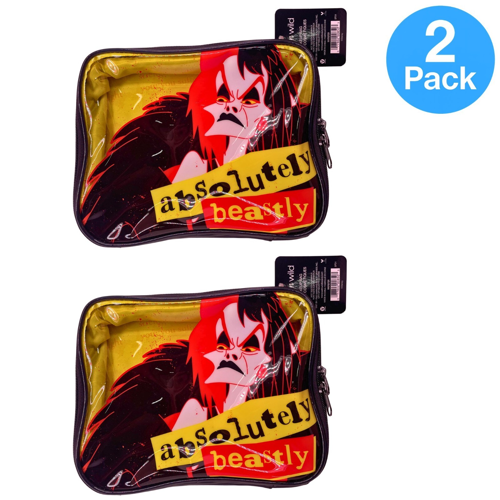 Wet n Wild Makeup Bag Disney Cruella 2 Pack New Wet n Wild Makeup Bag Disney Cruella 2 Pack New