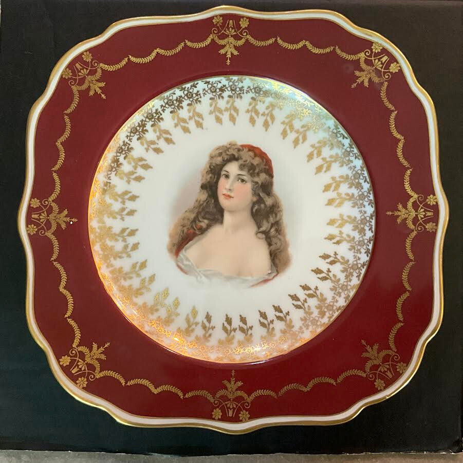 VINTAGE SCHWARZENHAMMER GERMANY PORCELAIN WOMAN PORTRAIT 10 VINTAGE SCHWARZENHAMMER GERMANY PORCELAIN WOMAN PORTRAIT 10